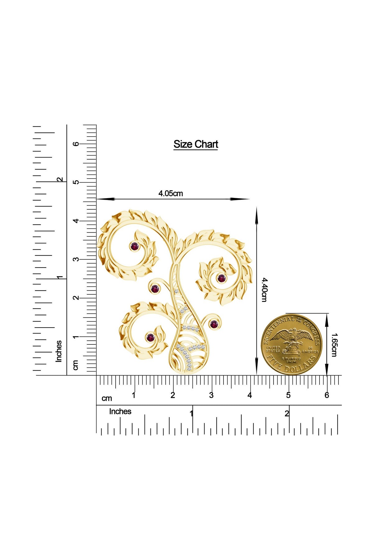 Floral Design Pendant Necklace