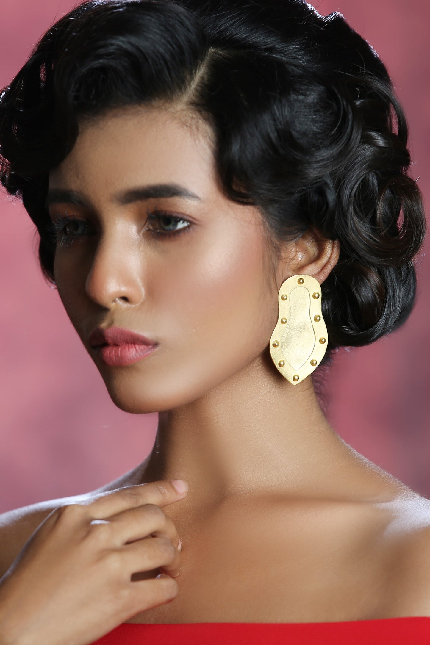 Contemporary Gold Dangler Earrings