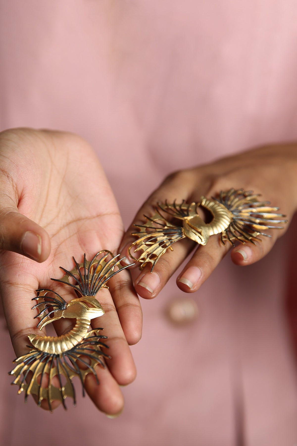 Contemporary Gold Plated Dangler Earrings