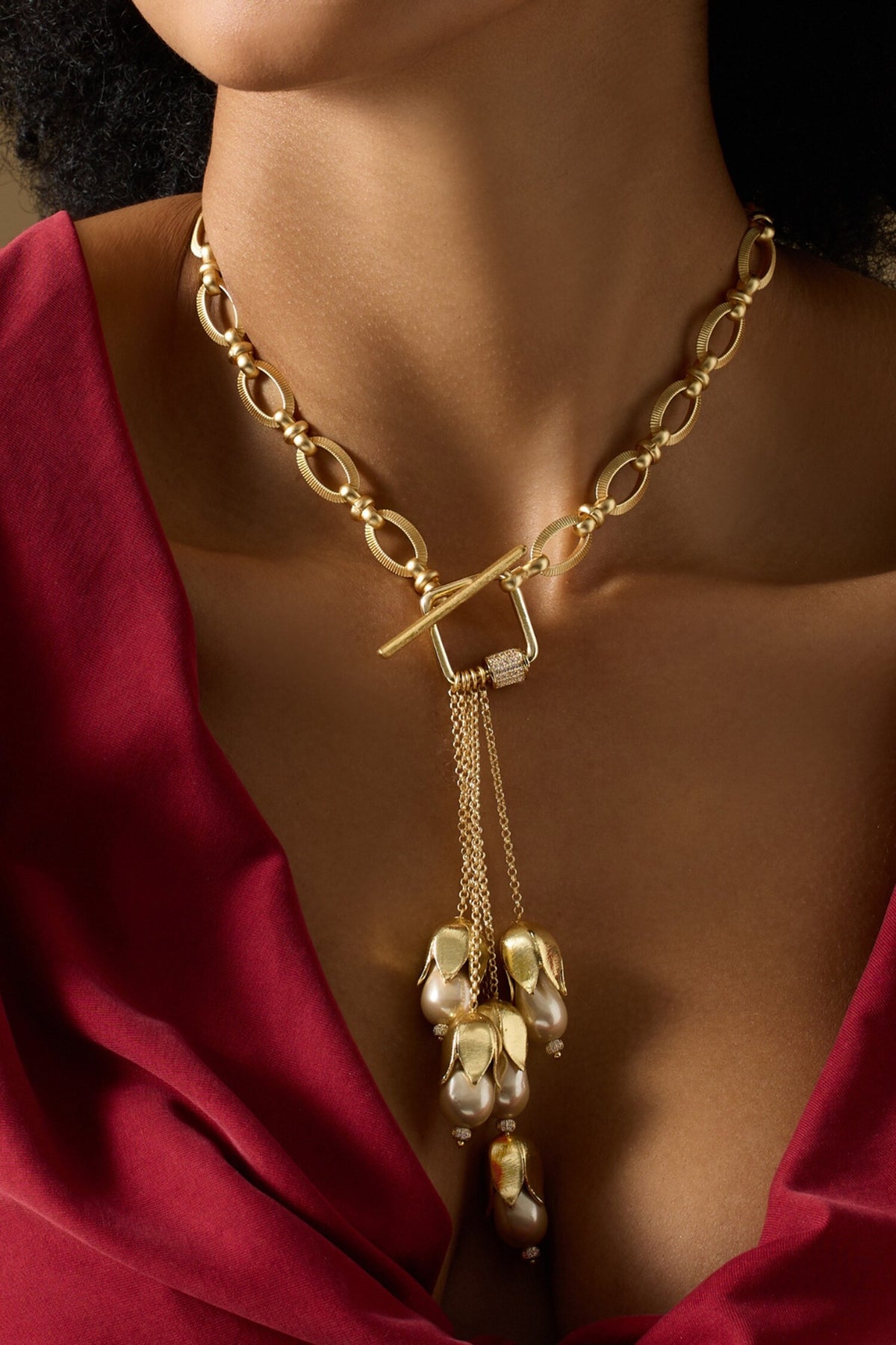 Baroque Pearl Gold Finish Necklace