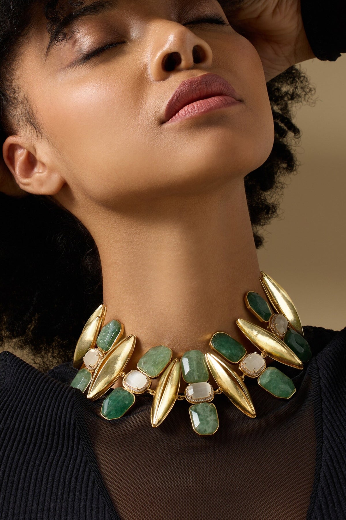 Vibrant Amethyst & Green Choker Necklace