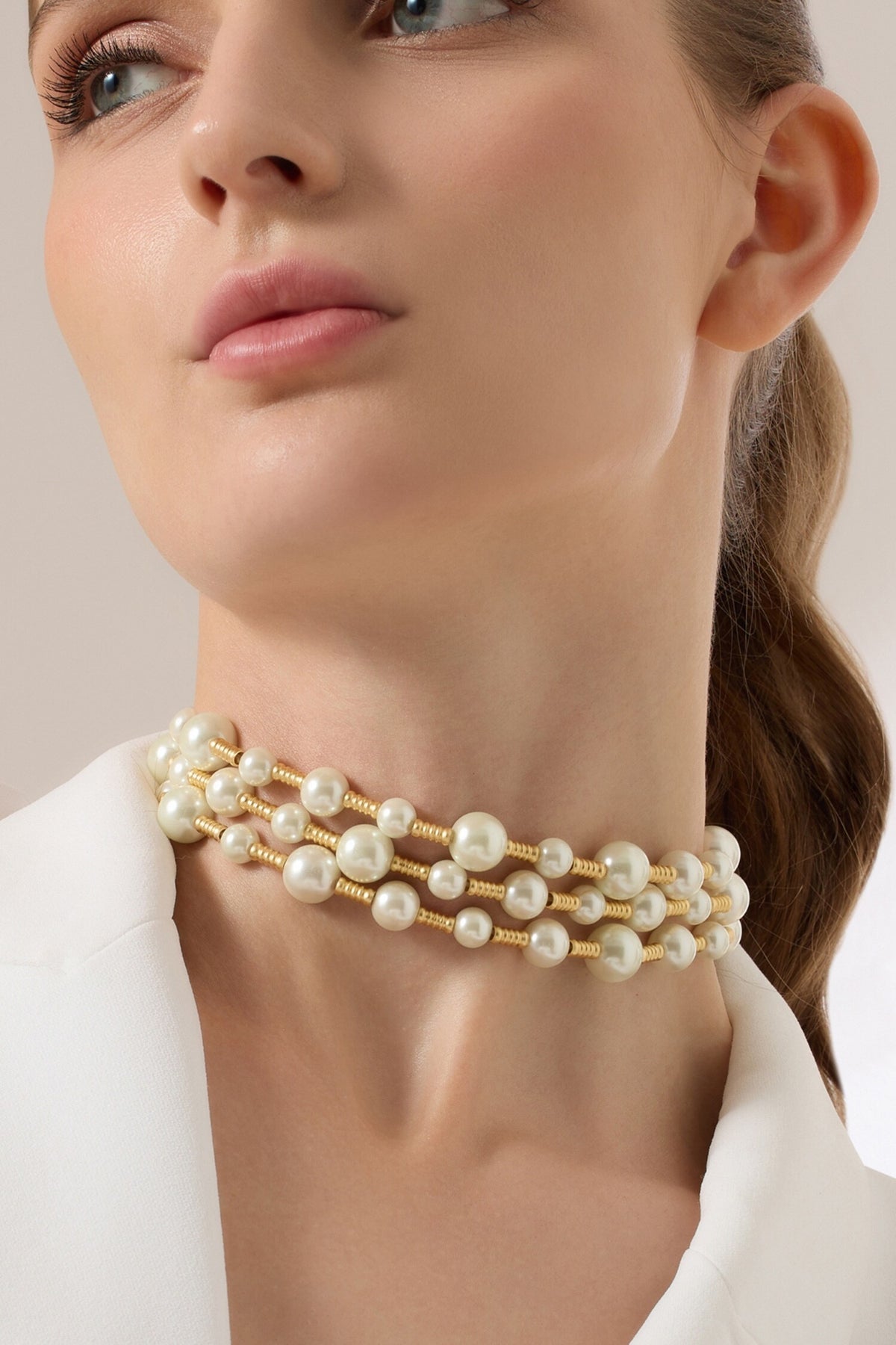 Gold Pearl Choker