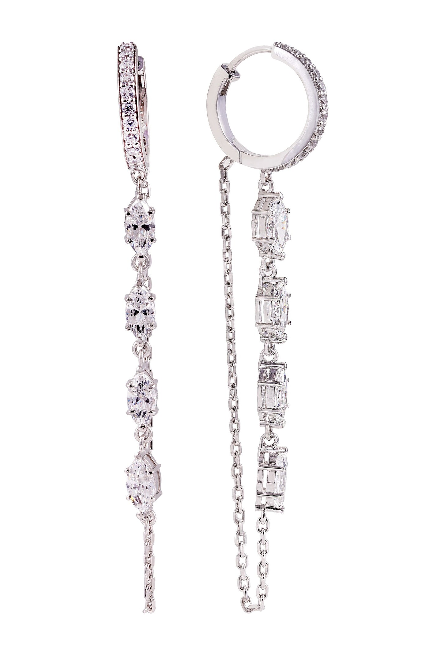 Embellished Loop Chain Hoops