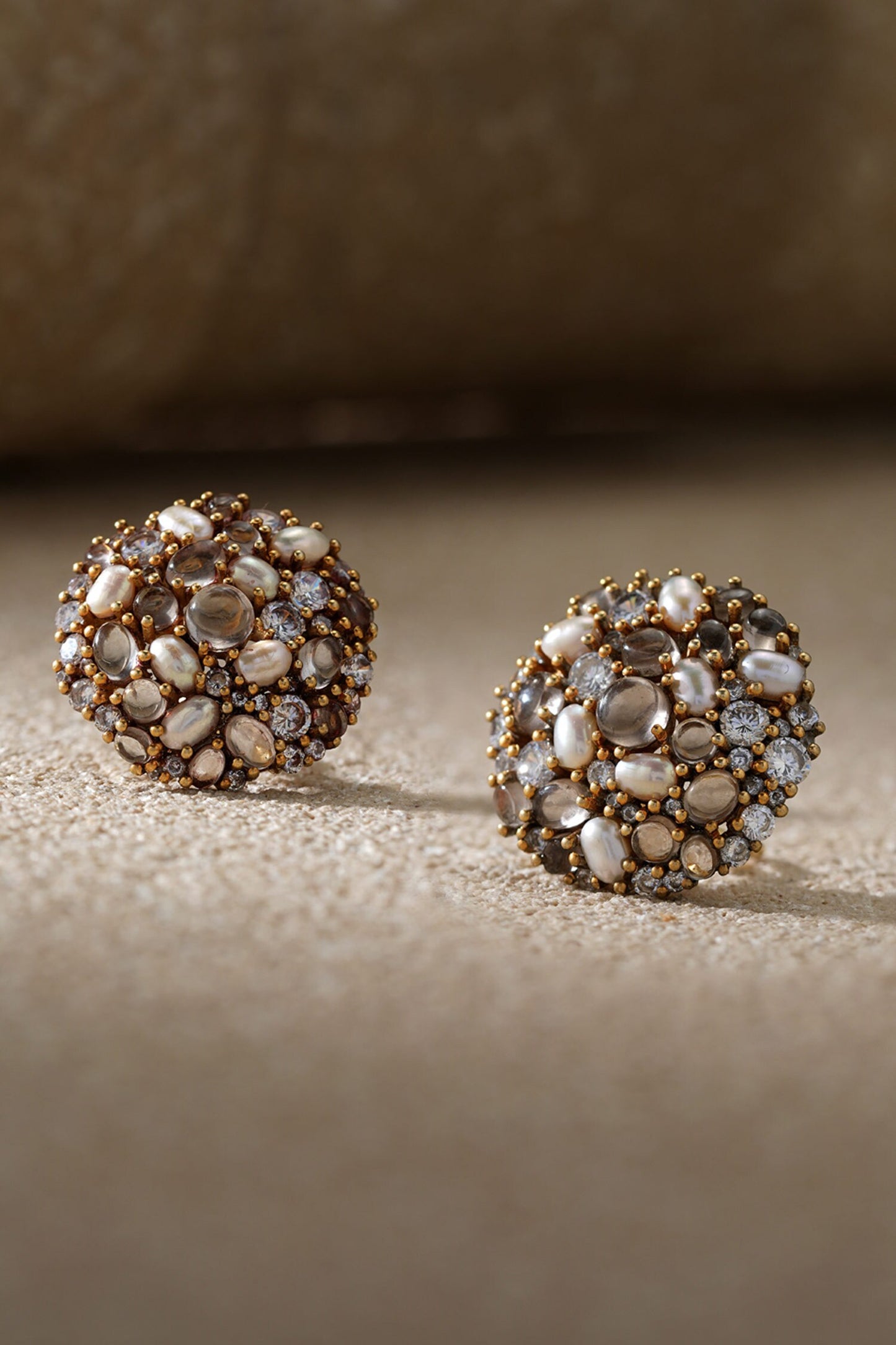 Pearl Embellished Silver Studs