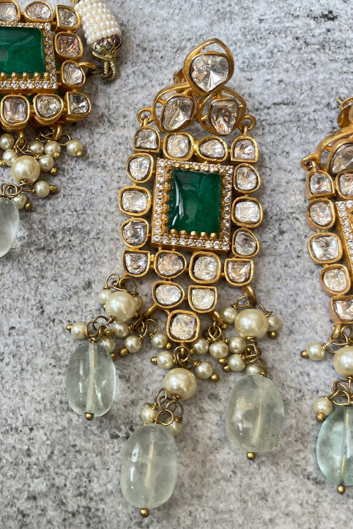 Kundan Green Choker & Earrings Set