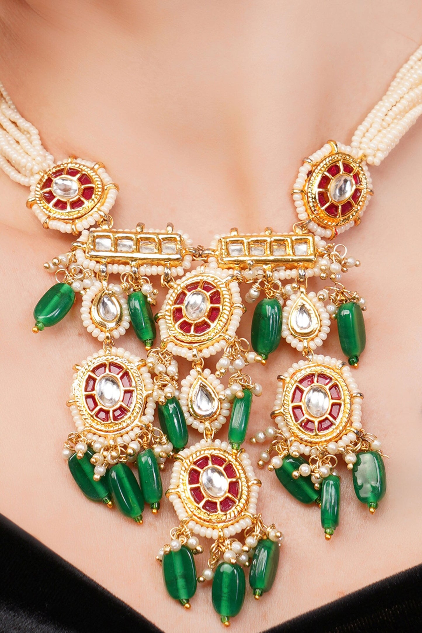 Gold-Plated Embellished Necklace