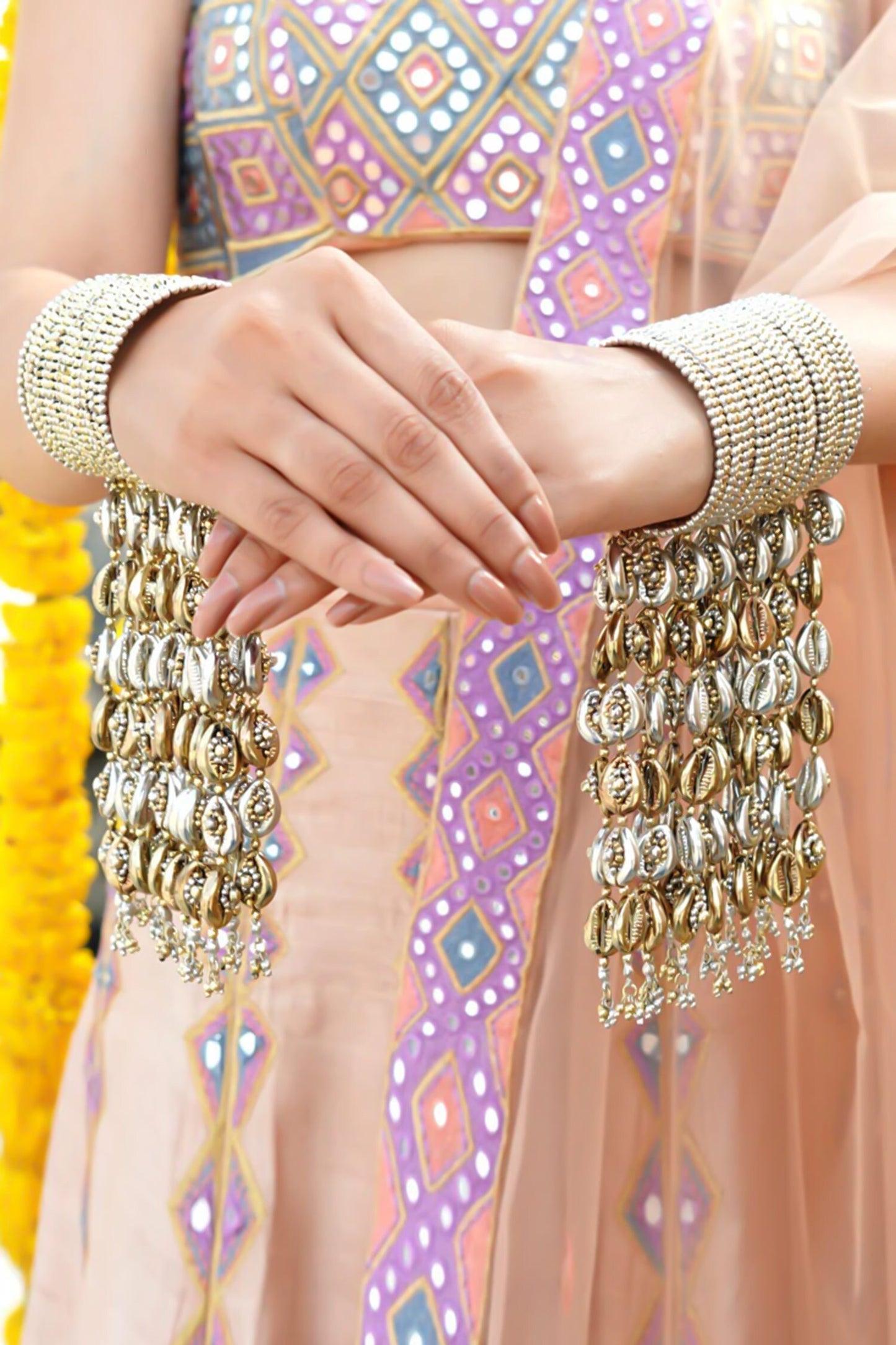 Vara Bangle with Pearl & Bead Embellishments