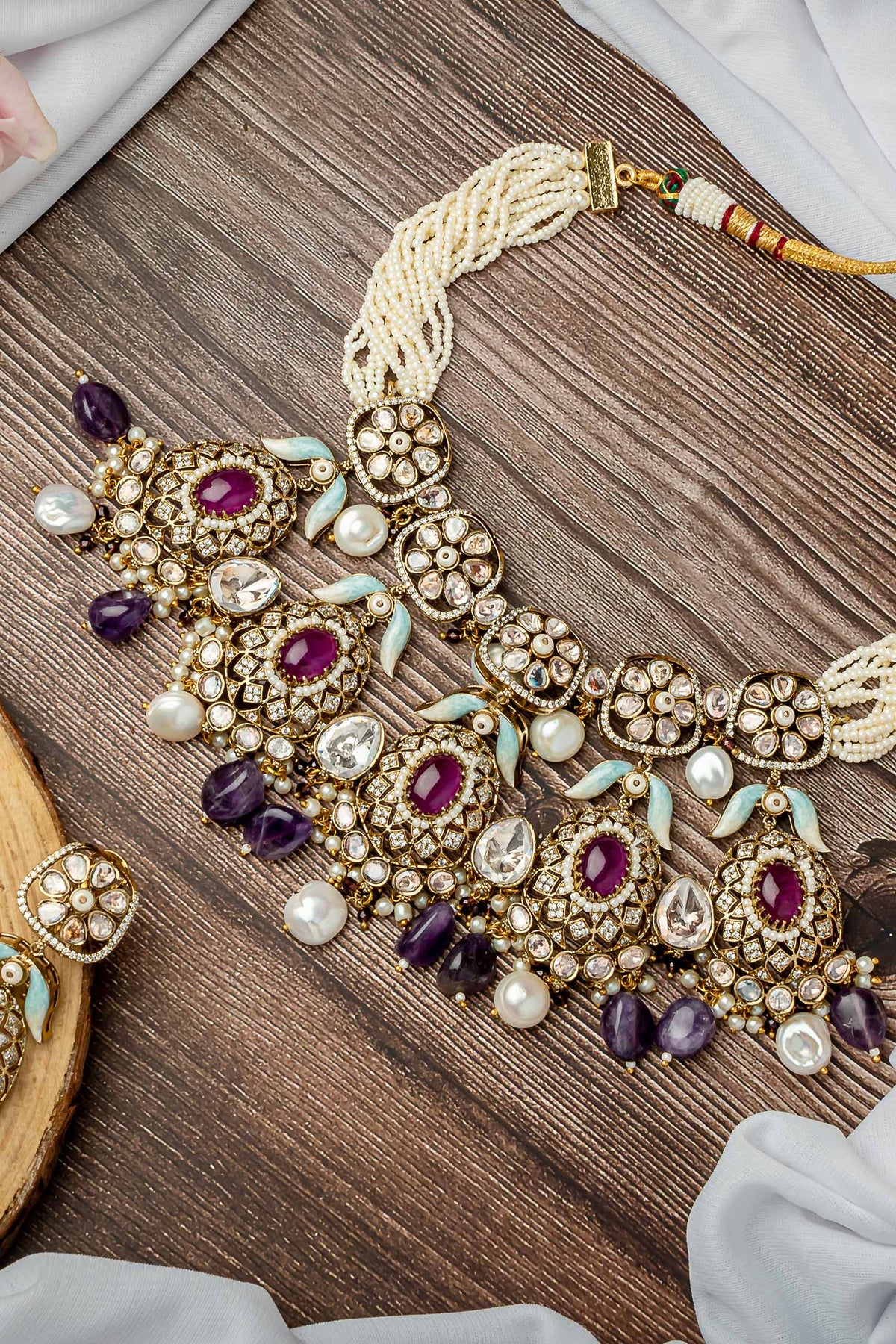 Kundan Polki Designer Jewellery Set