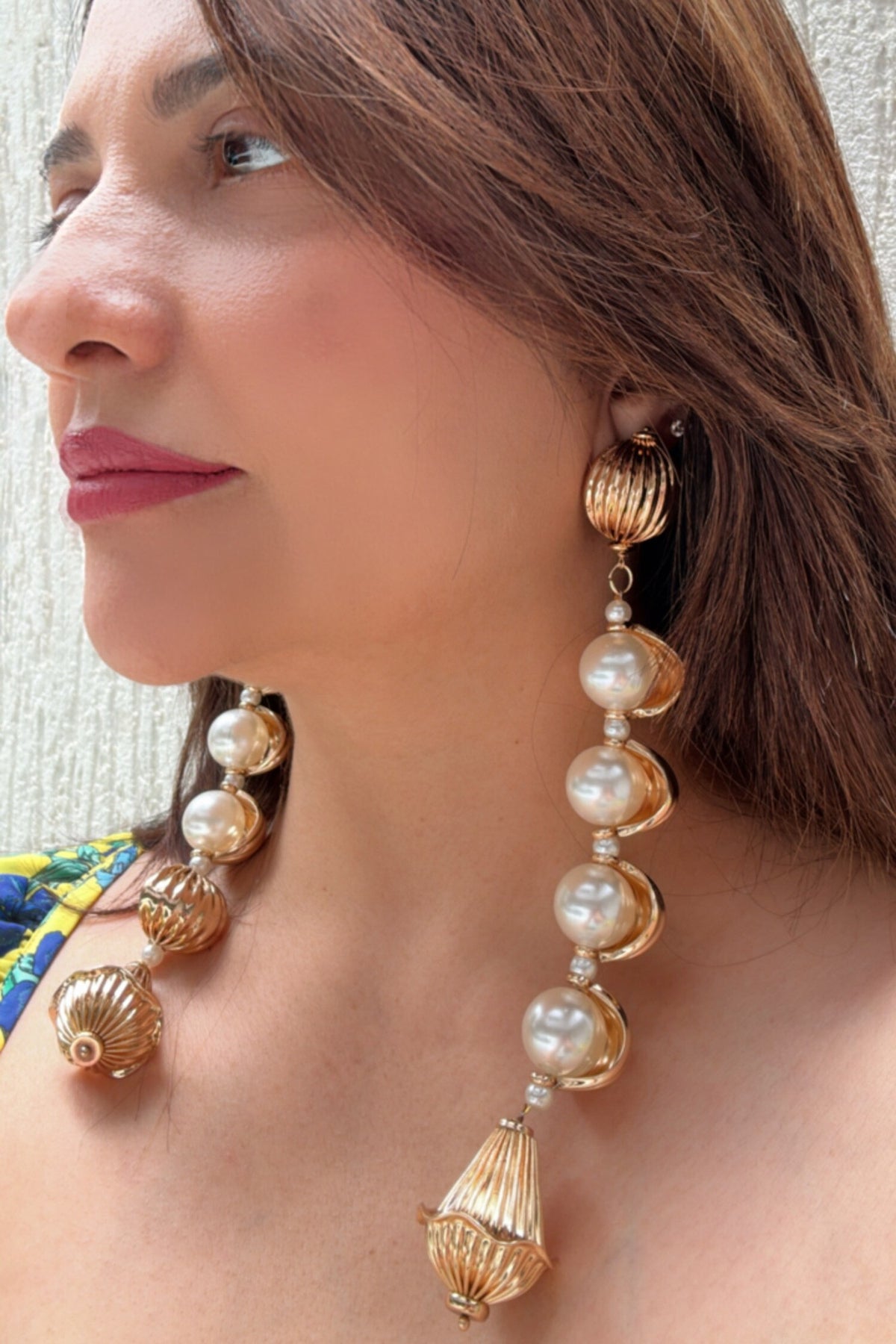 Gold Plated Long Dangler Earrings