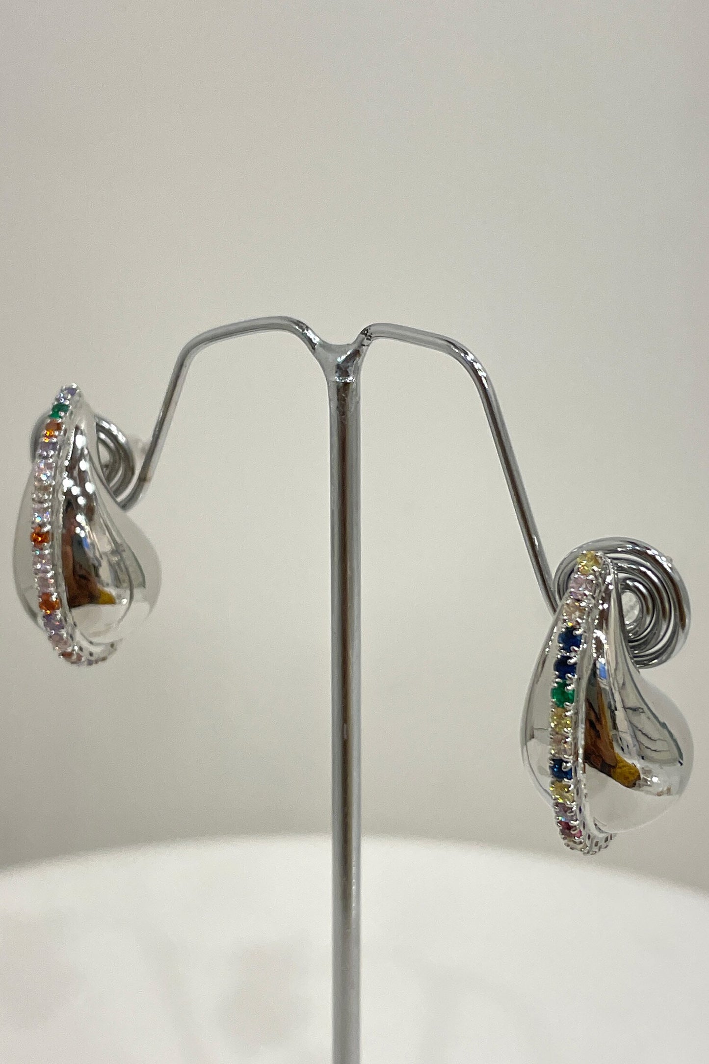 Contemporary Silver Stud Earrings