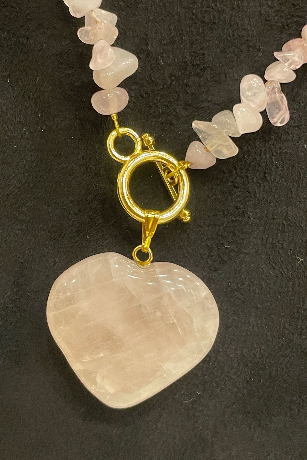 Gold Finish Heart Pendant Necklace