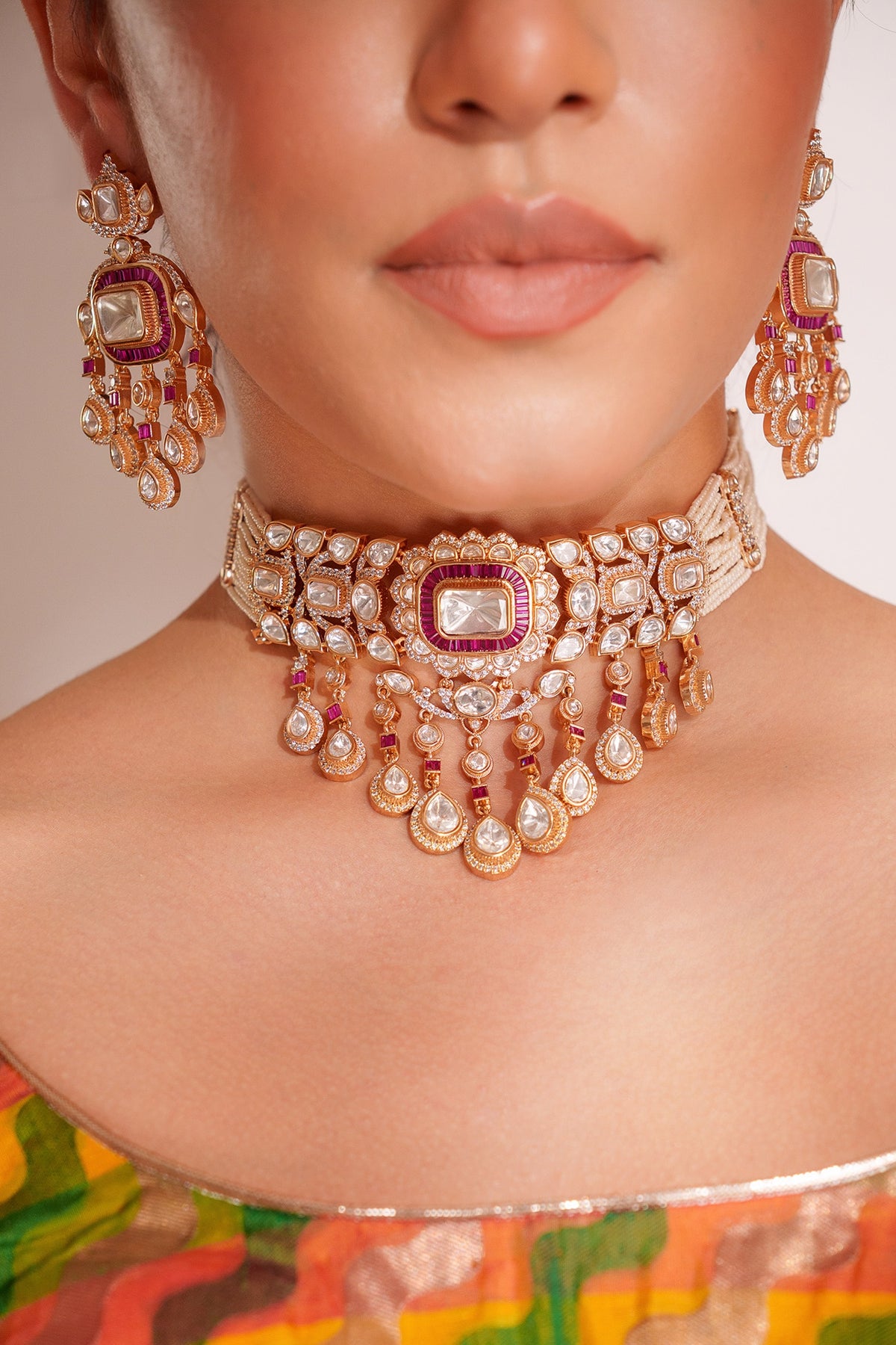 Kundan Polki Designer Jewellery Set