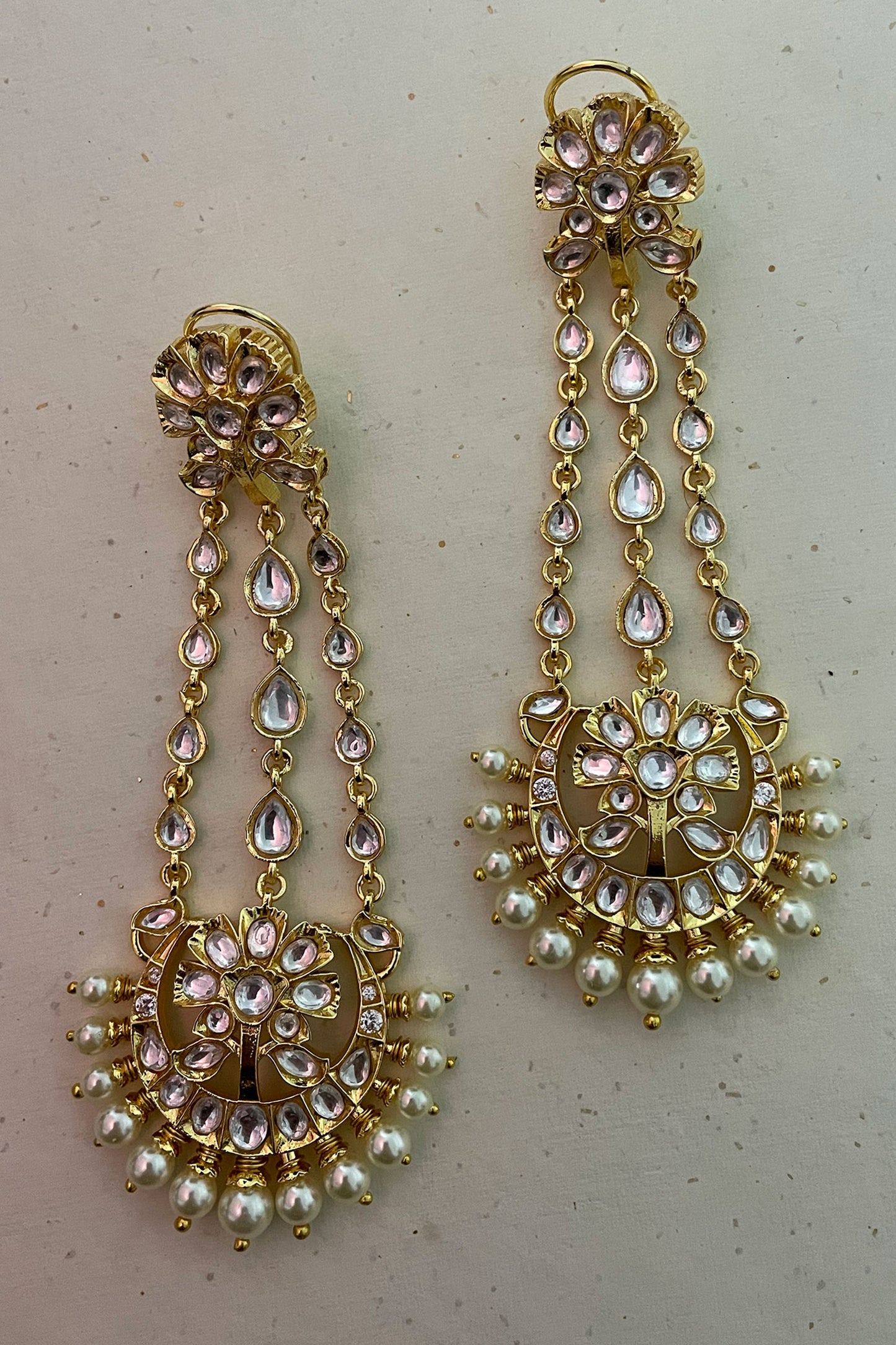 Designer White Pearl Earrings