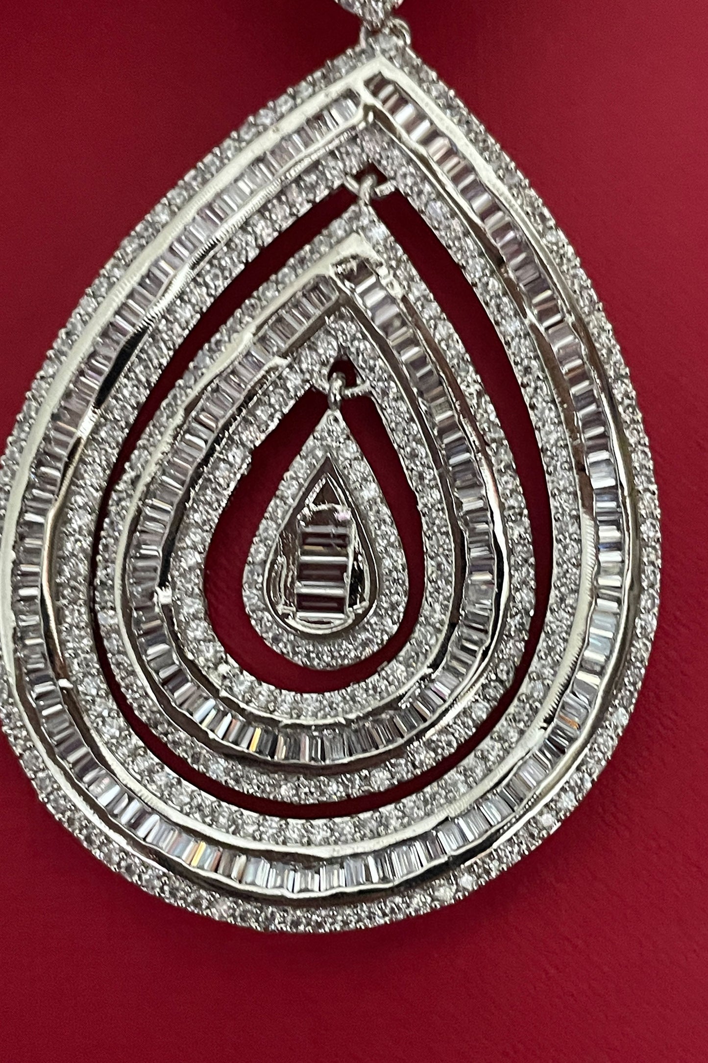 Designer White Teardrop Earrings