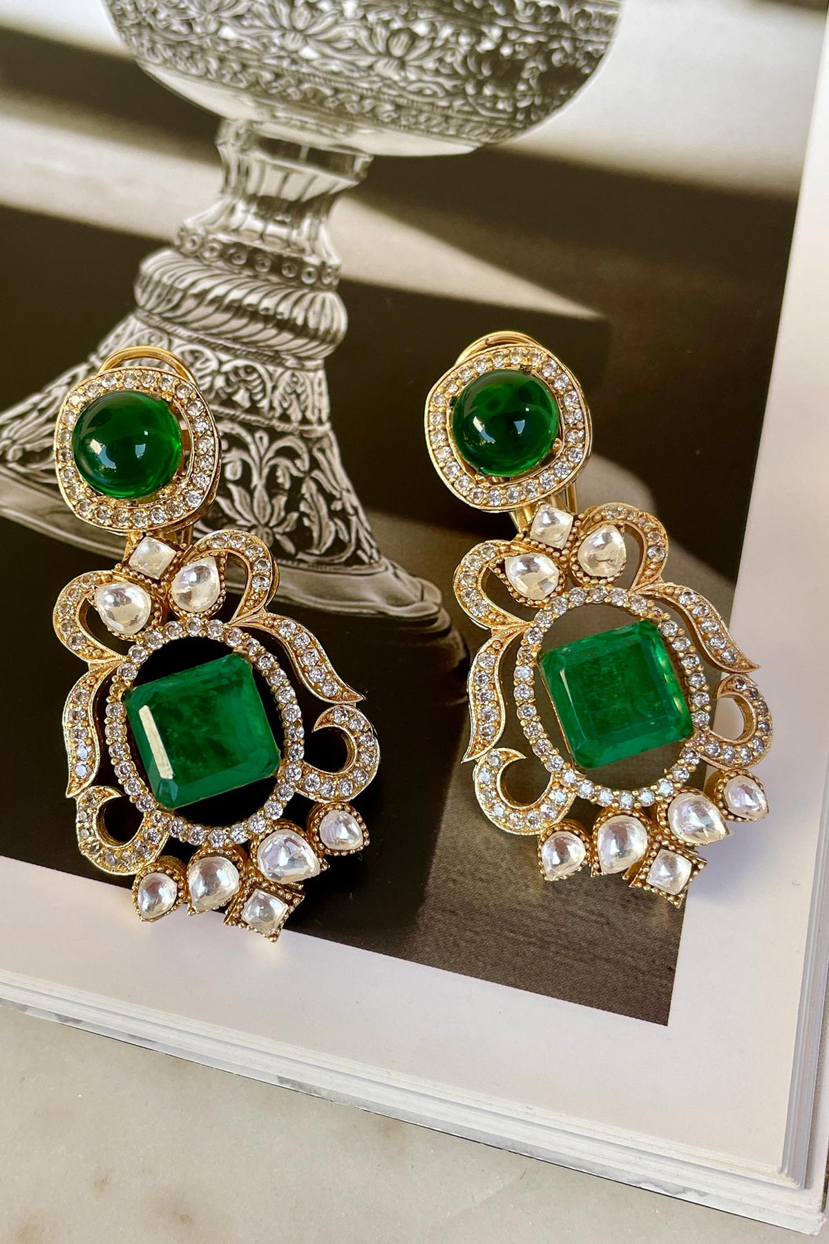 Green Designer Necklace & Earring Set