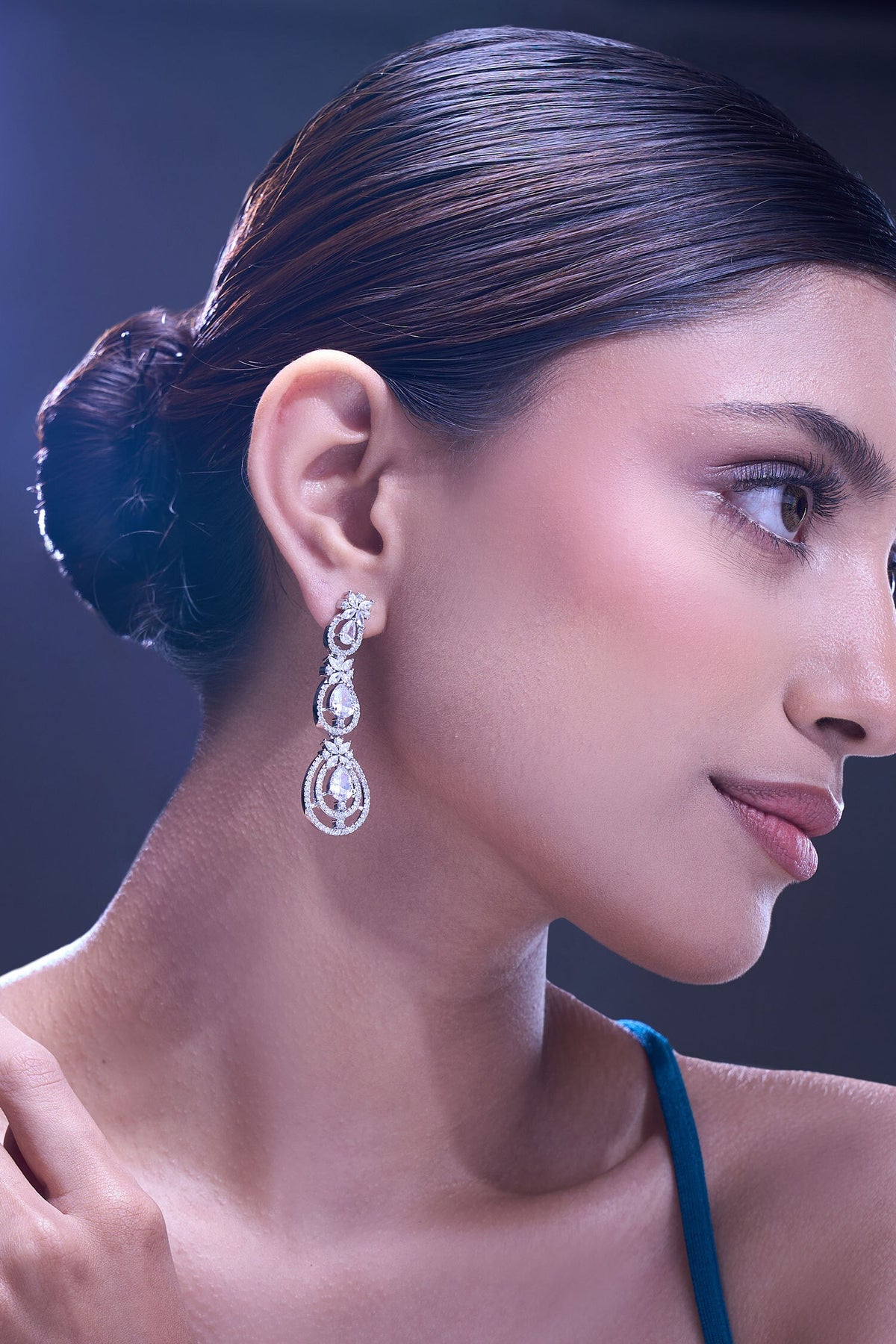White American Diamond Earrings