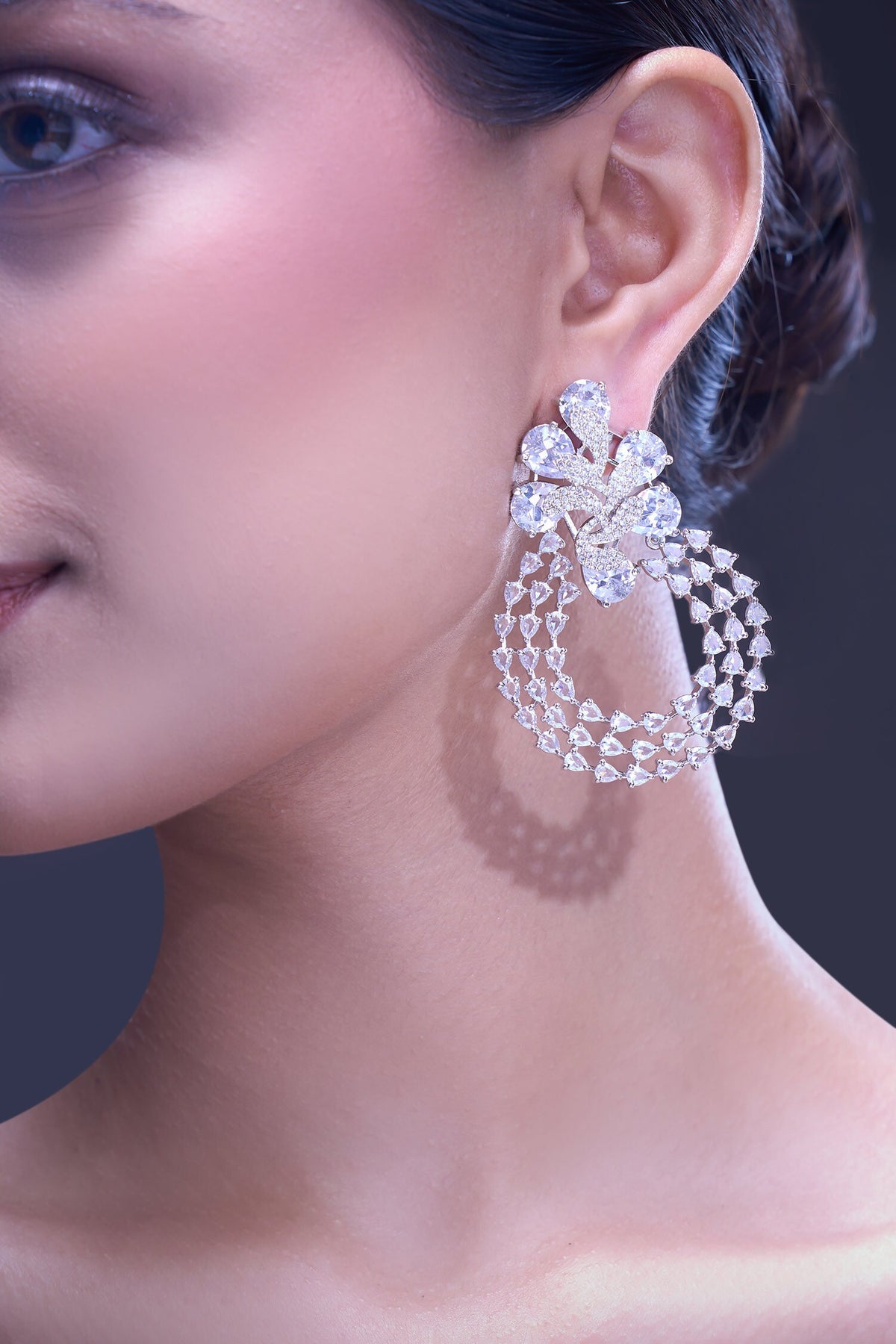 White American Diamond Earrings
