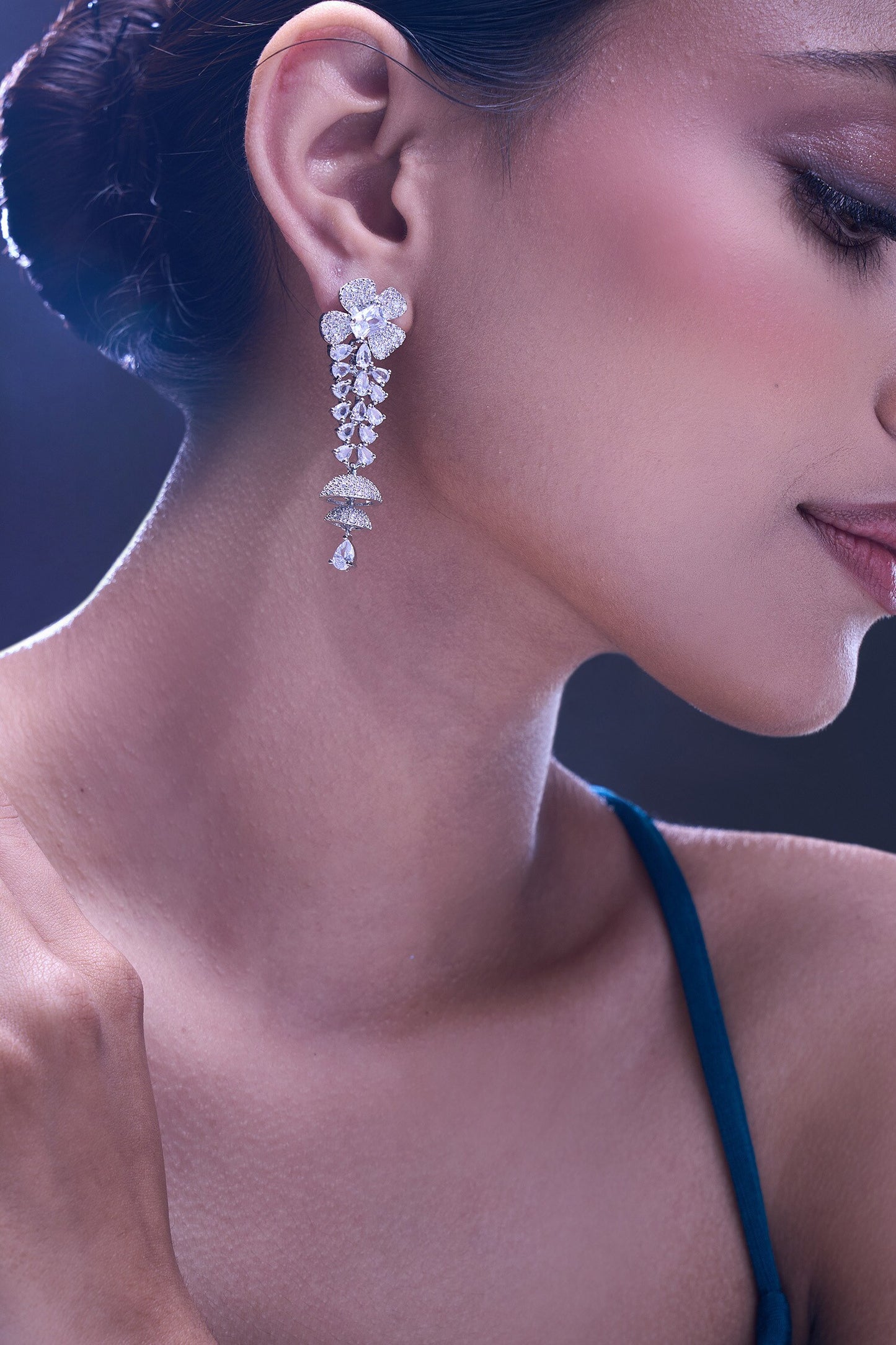 White American Diamond Earrings