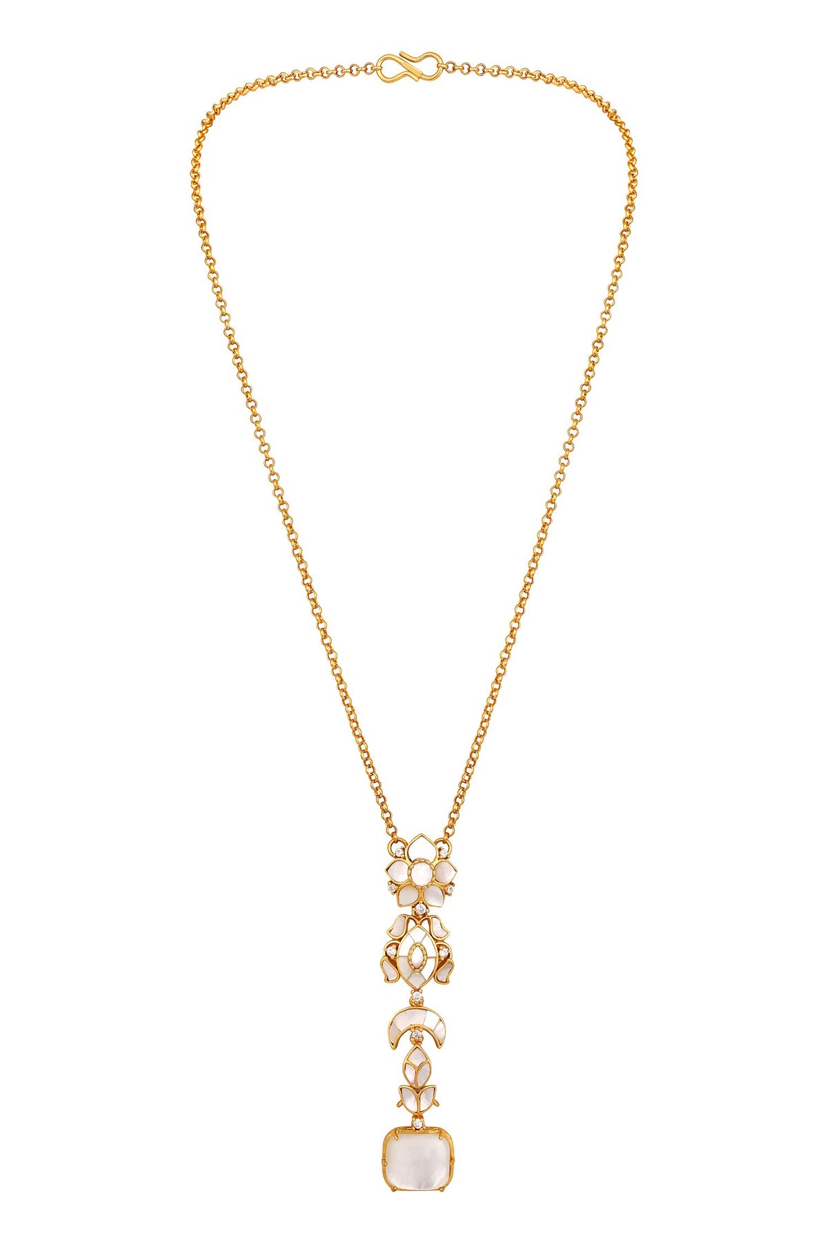 Gold & White Designer Necklace Set
