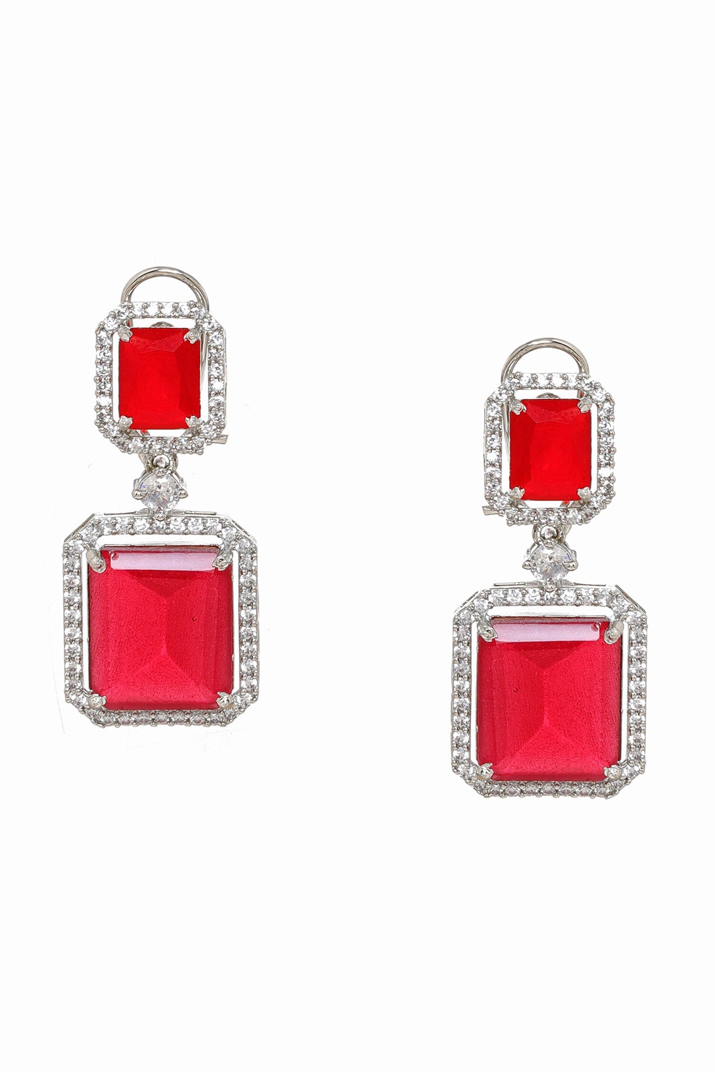 Doublet Red Earrings