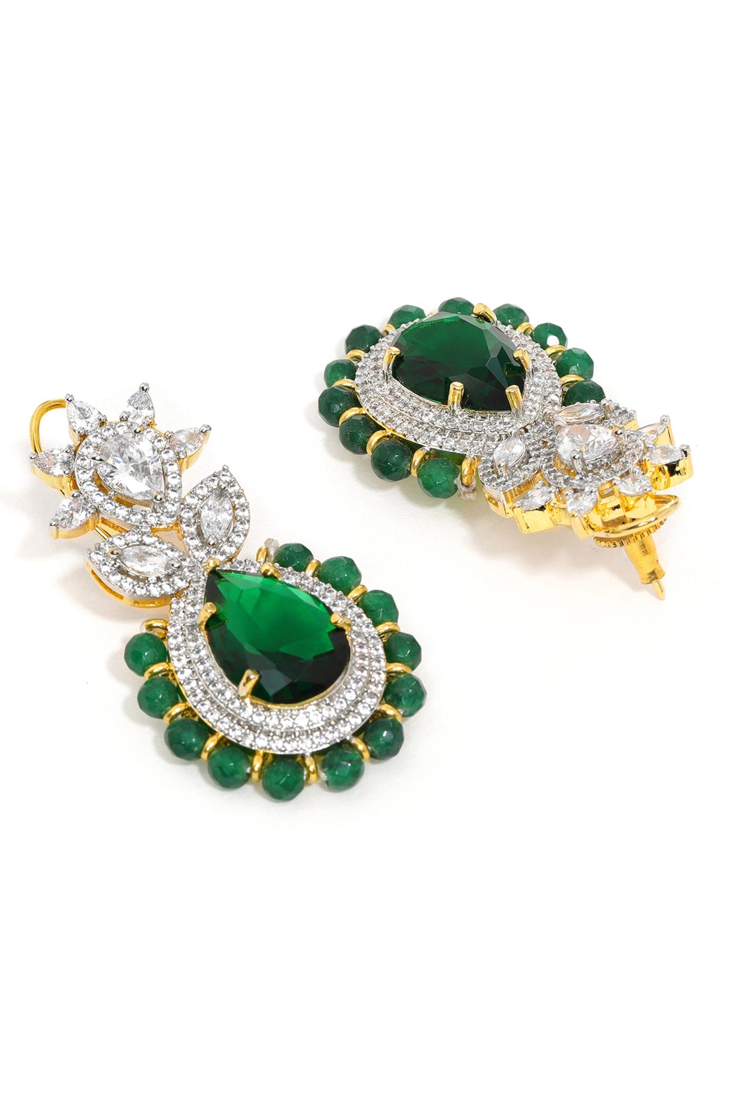 Emerald Embellished Earrings