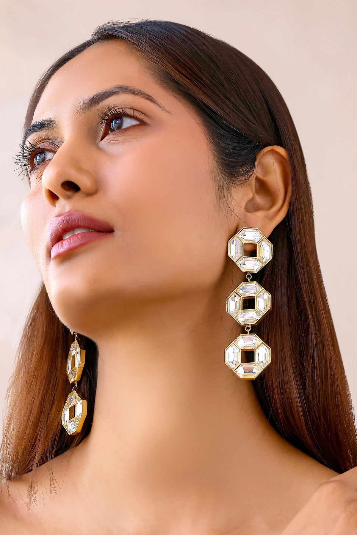 Cavana White Crystal Danglers