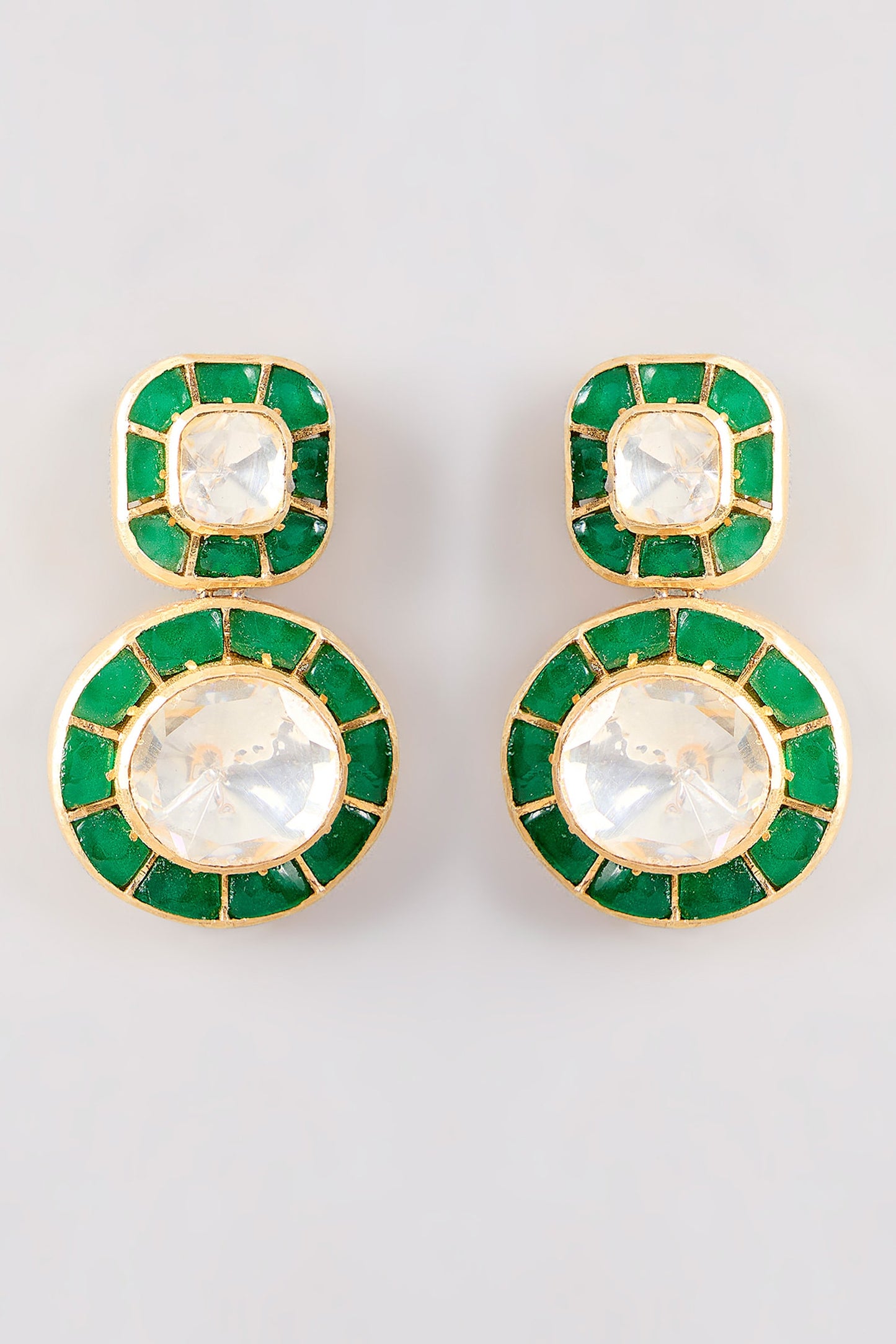 Green Moissanite Stone Earrings