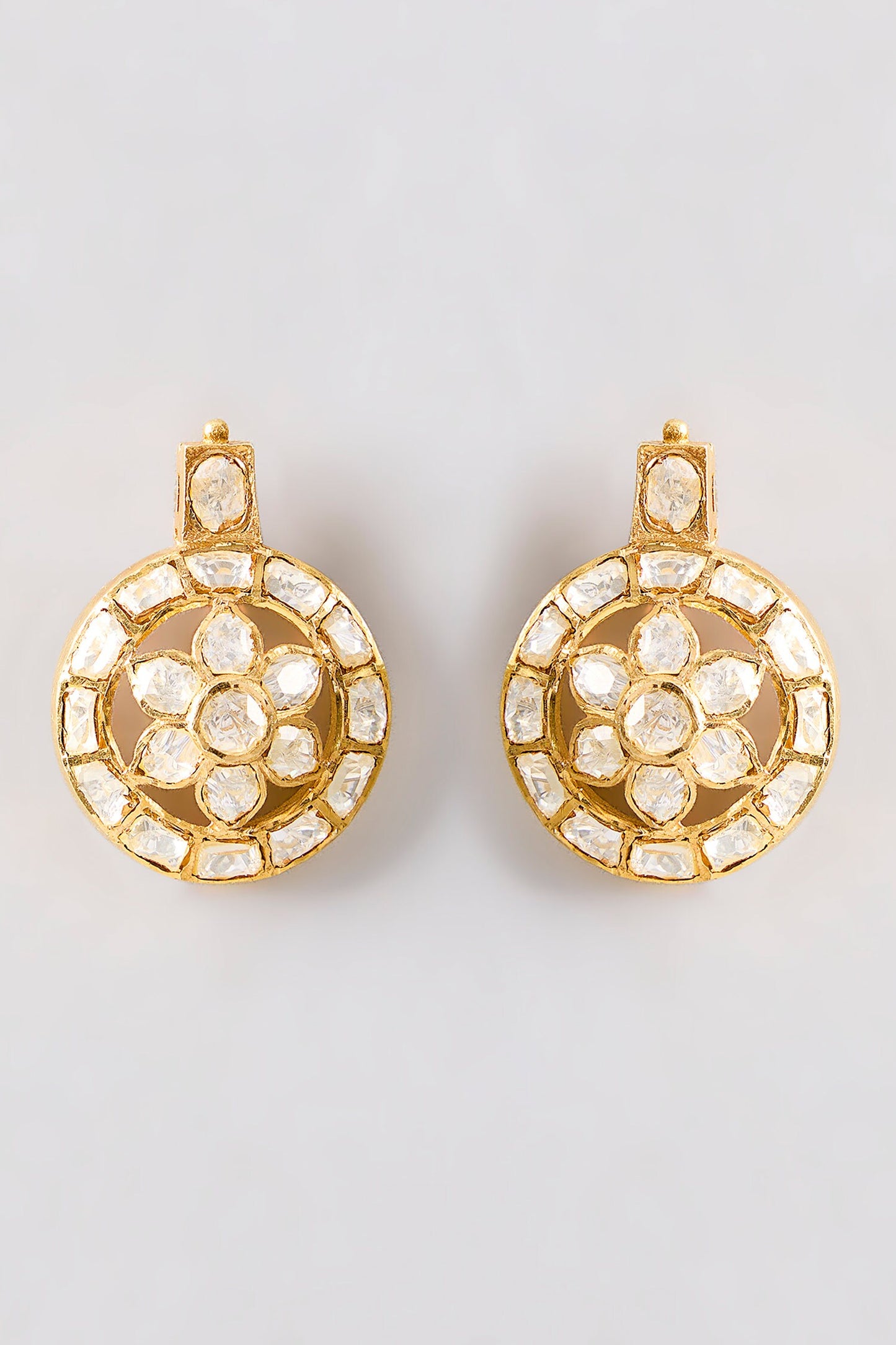 Designer Moissanite Polki Earrings