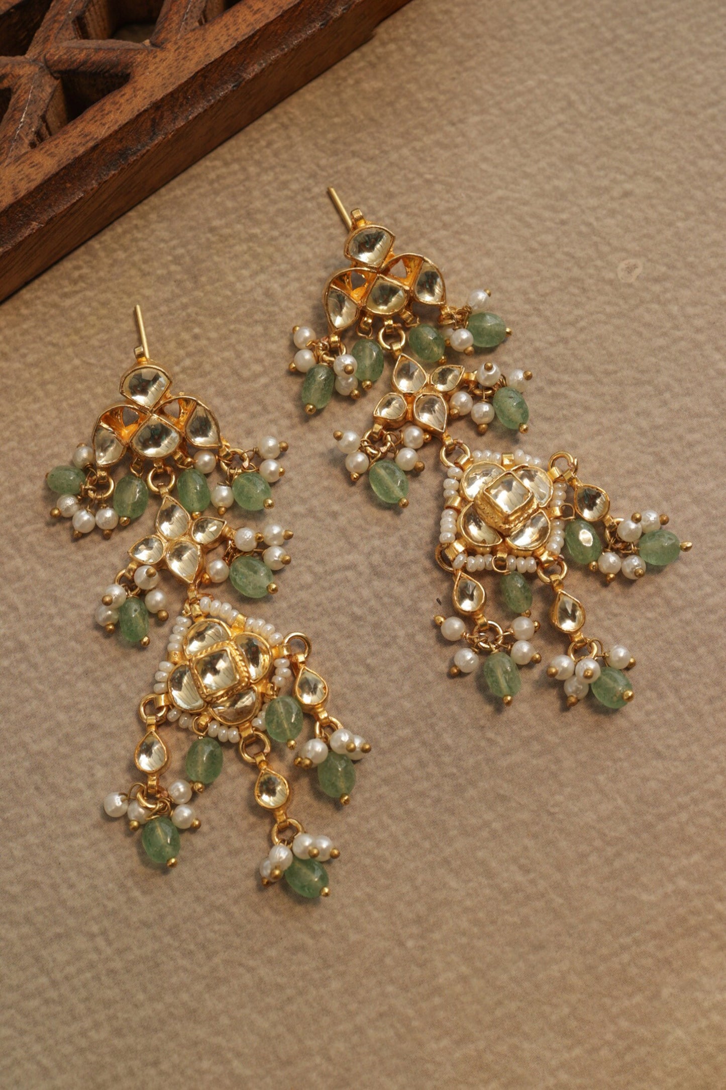 Mint Kundan Earrings