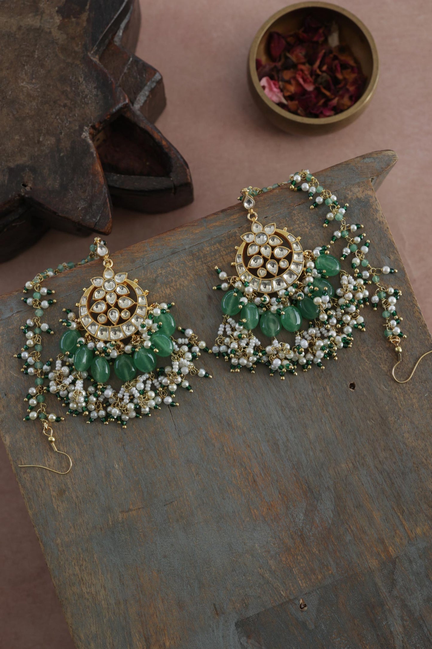 Mint Kundan Earrings