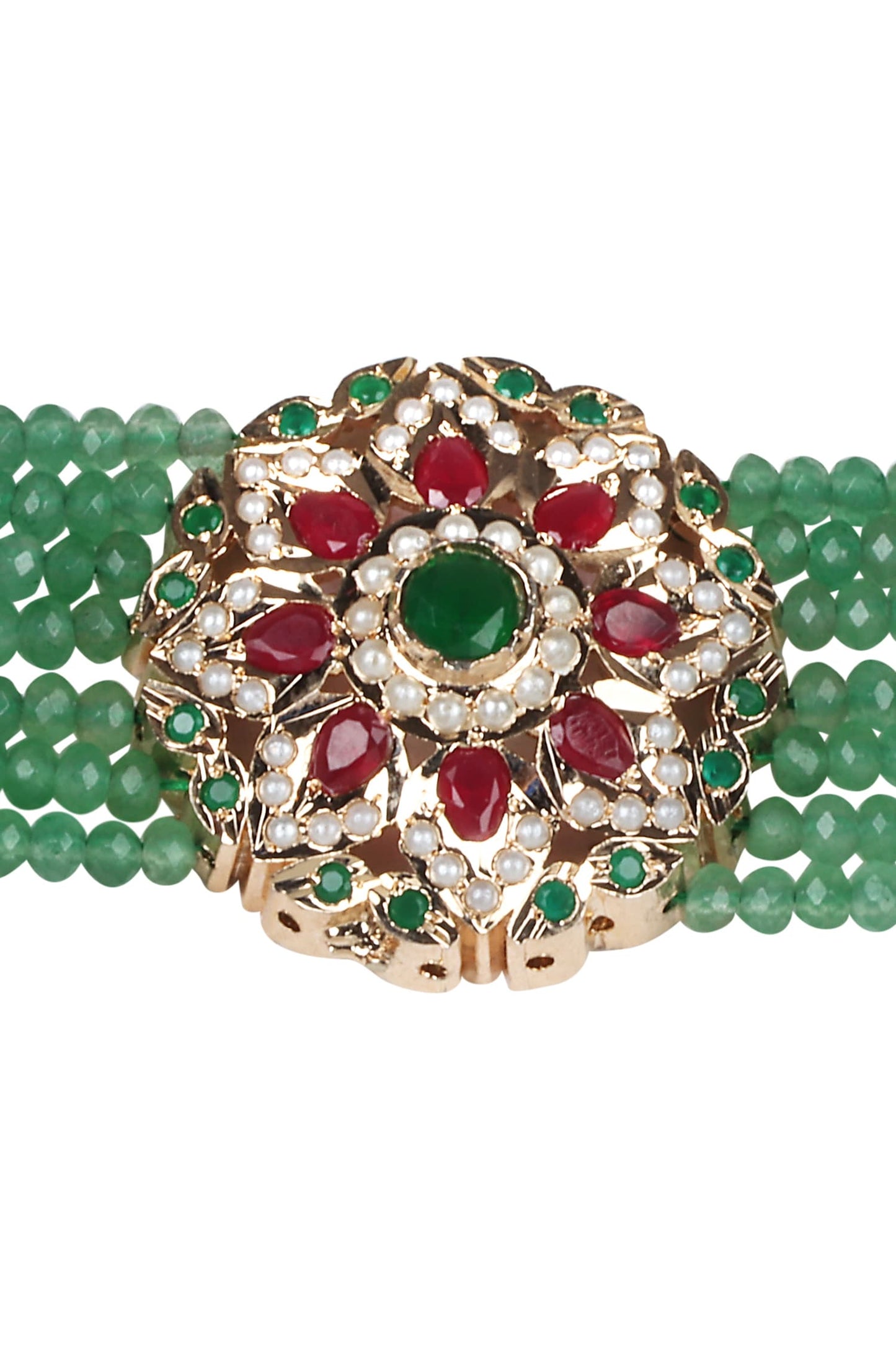 Royal Emerald Beaded Choker