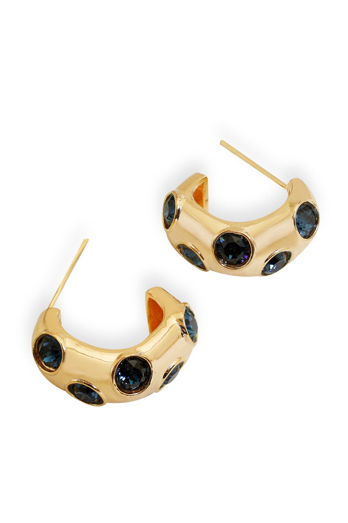 Gold Plated Blue Stone Earrings
