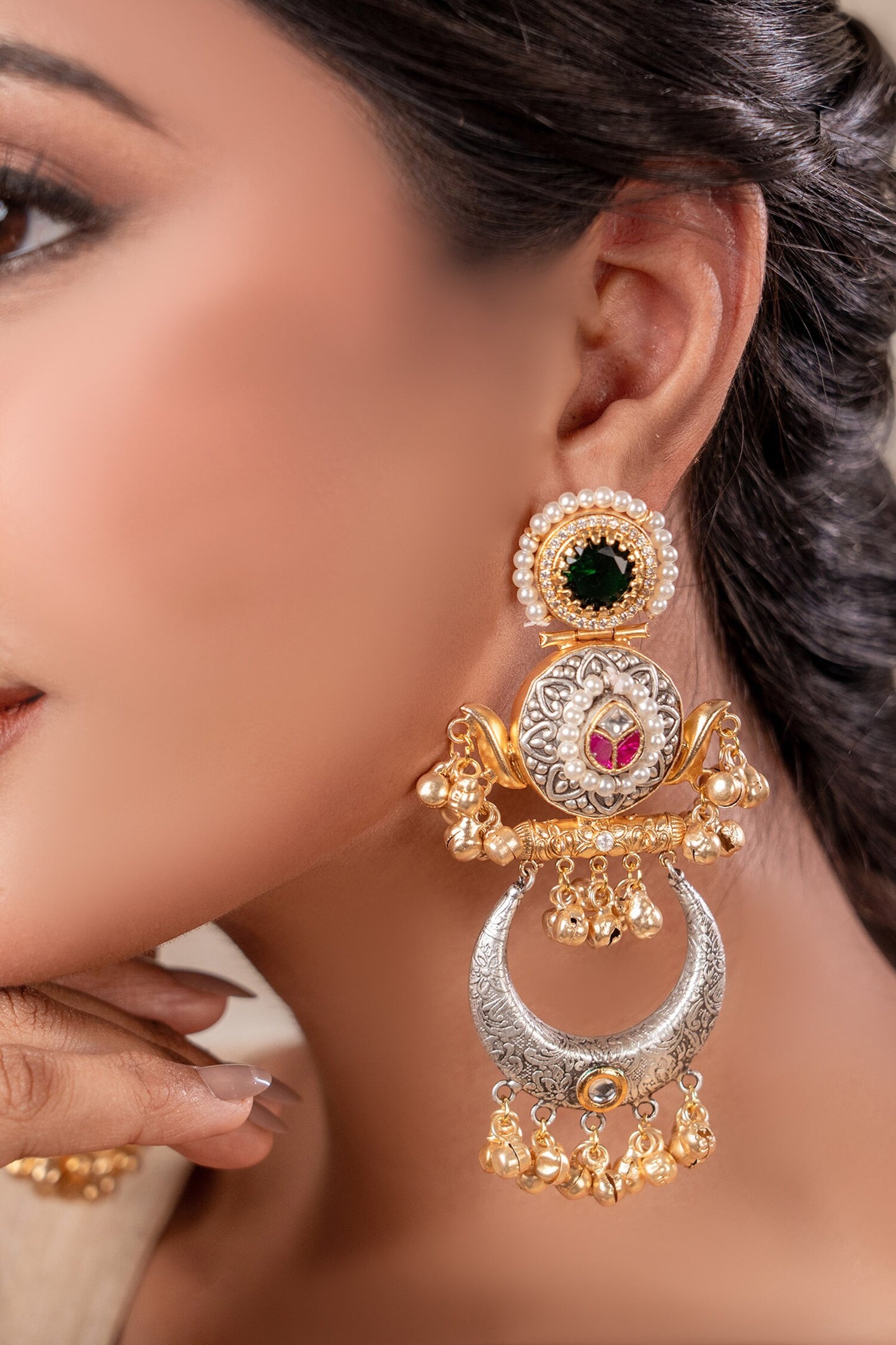 Two Tone Designer Earrings