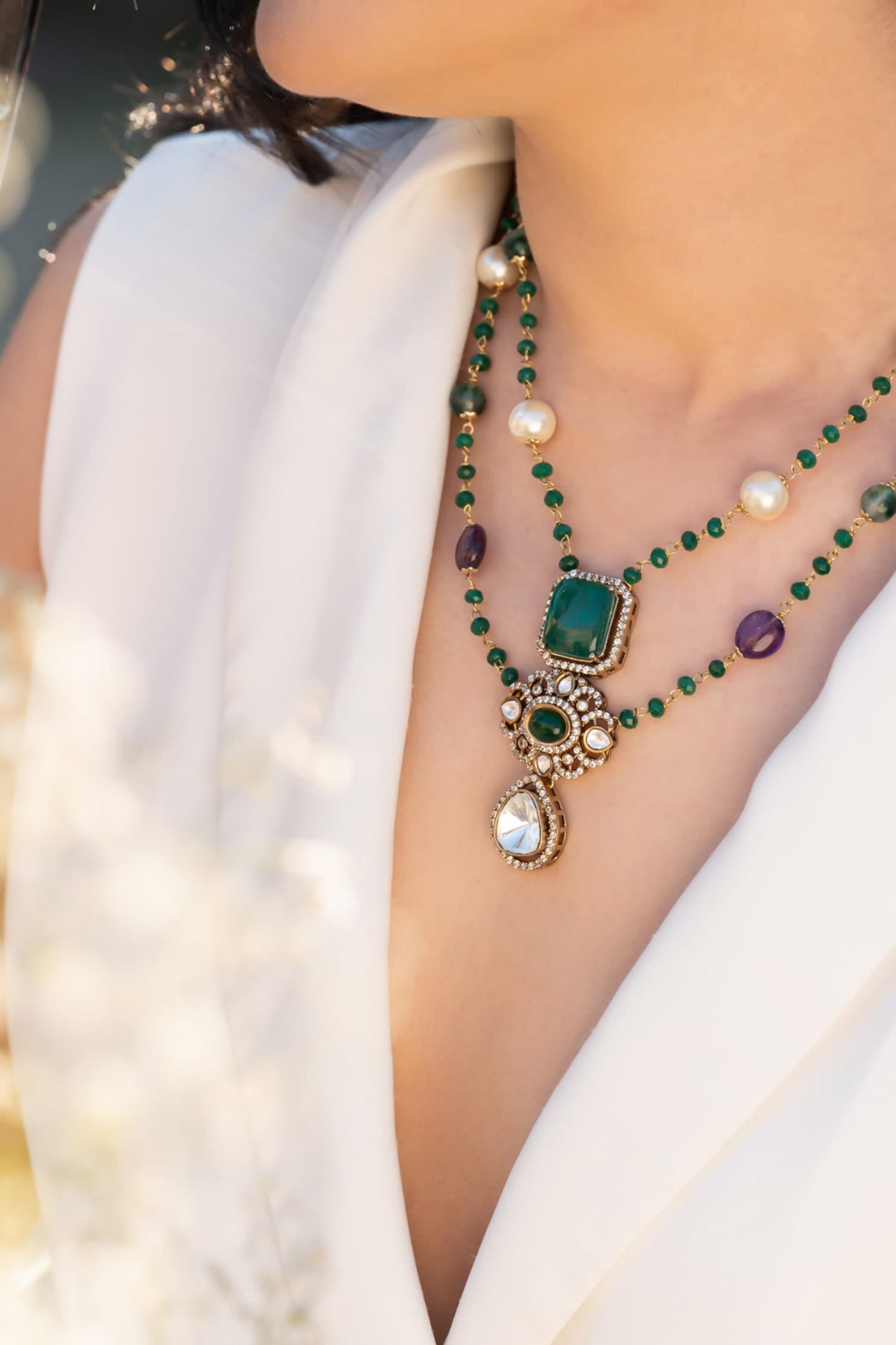Green Polki Necklace