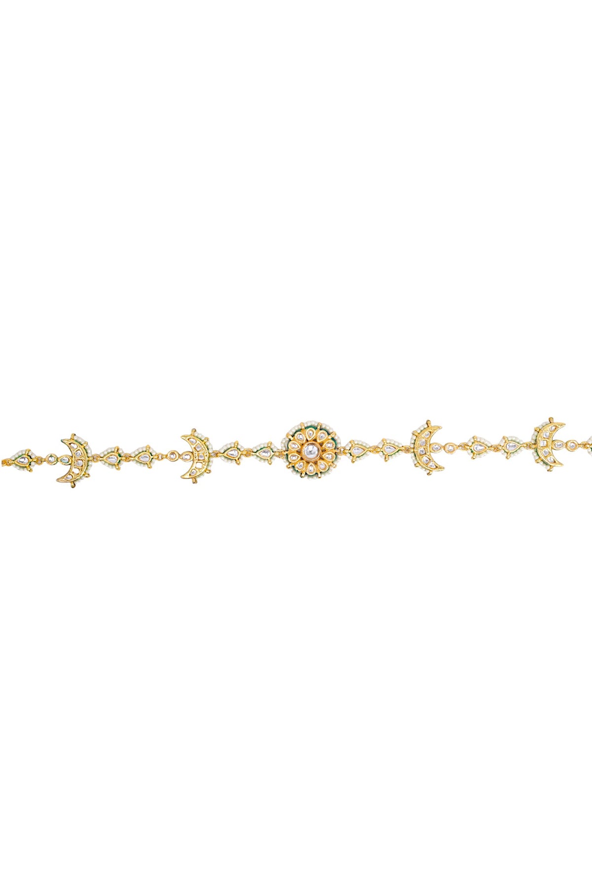 Gold Finish Imitation Kundan Mathapatti