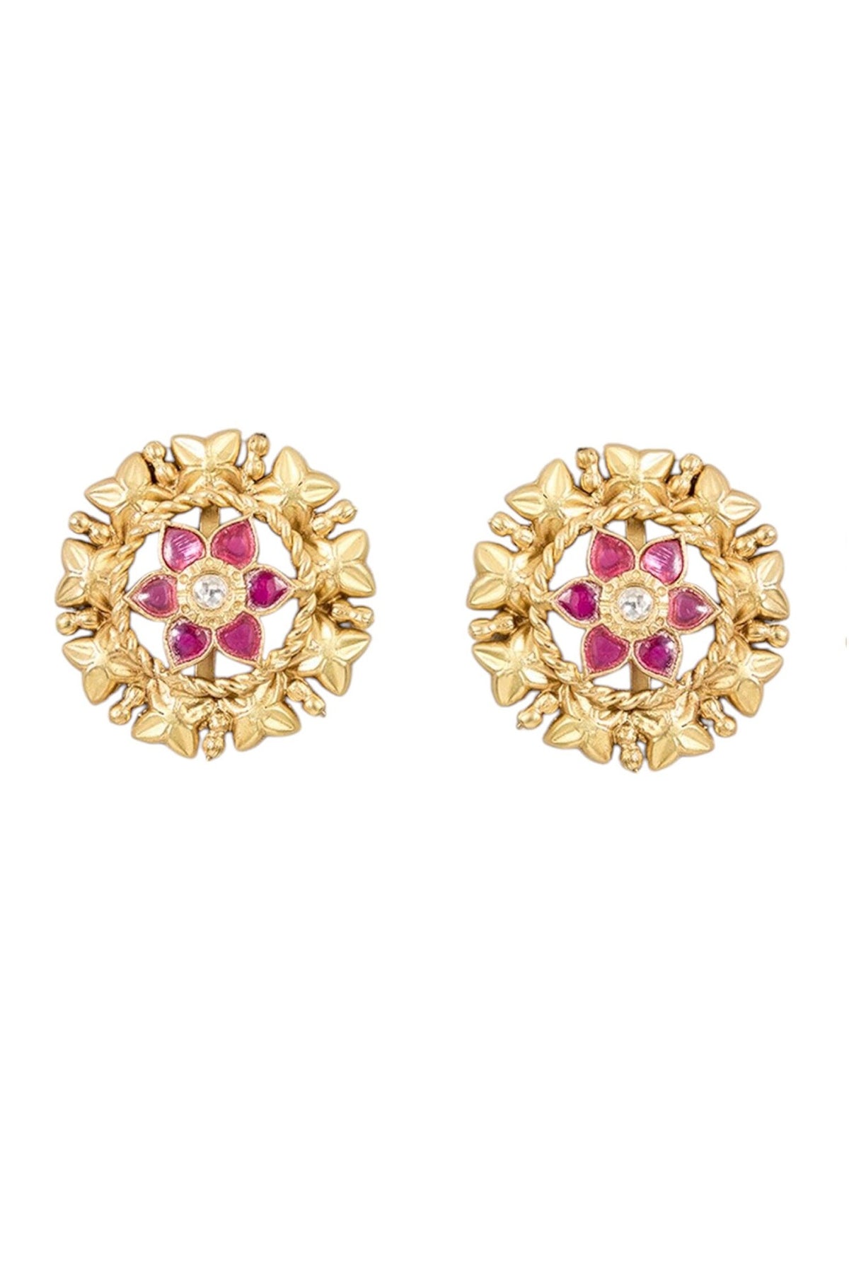 Floral Moissanite Stud Earrings