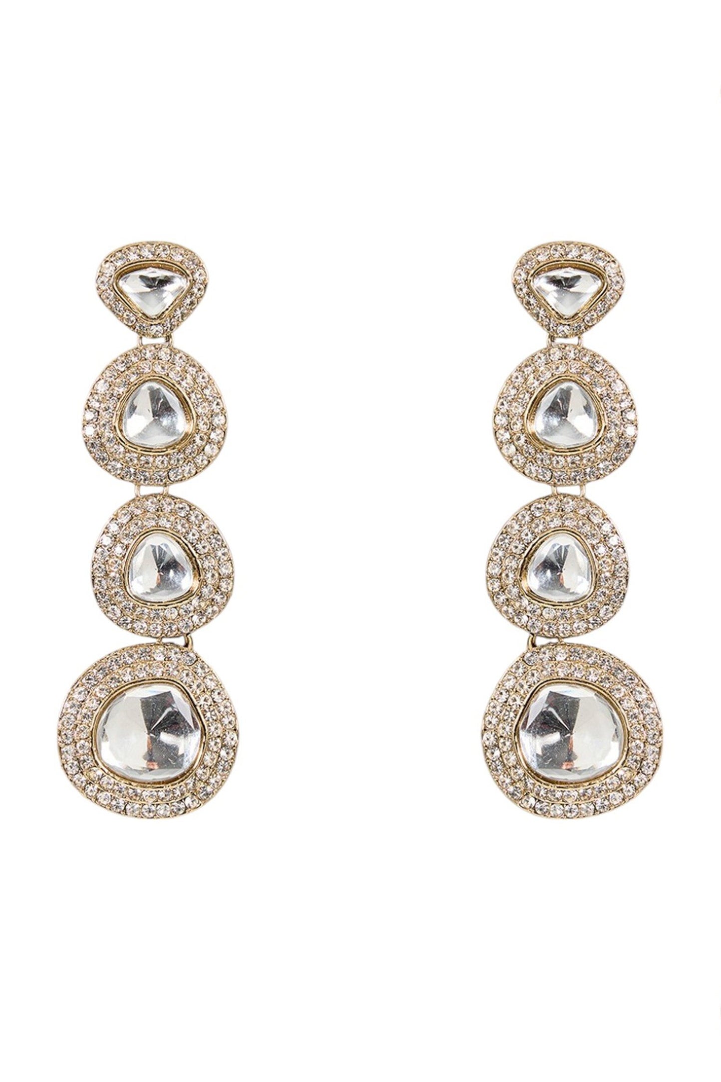 Kundan Mirror Drop Earrings