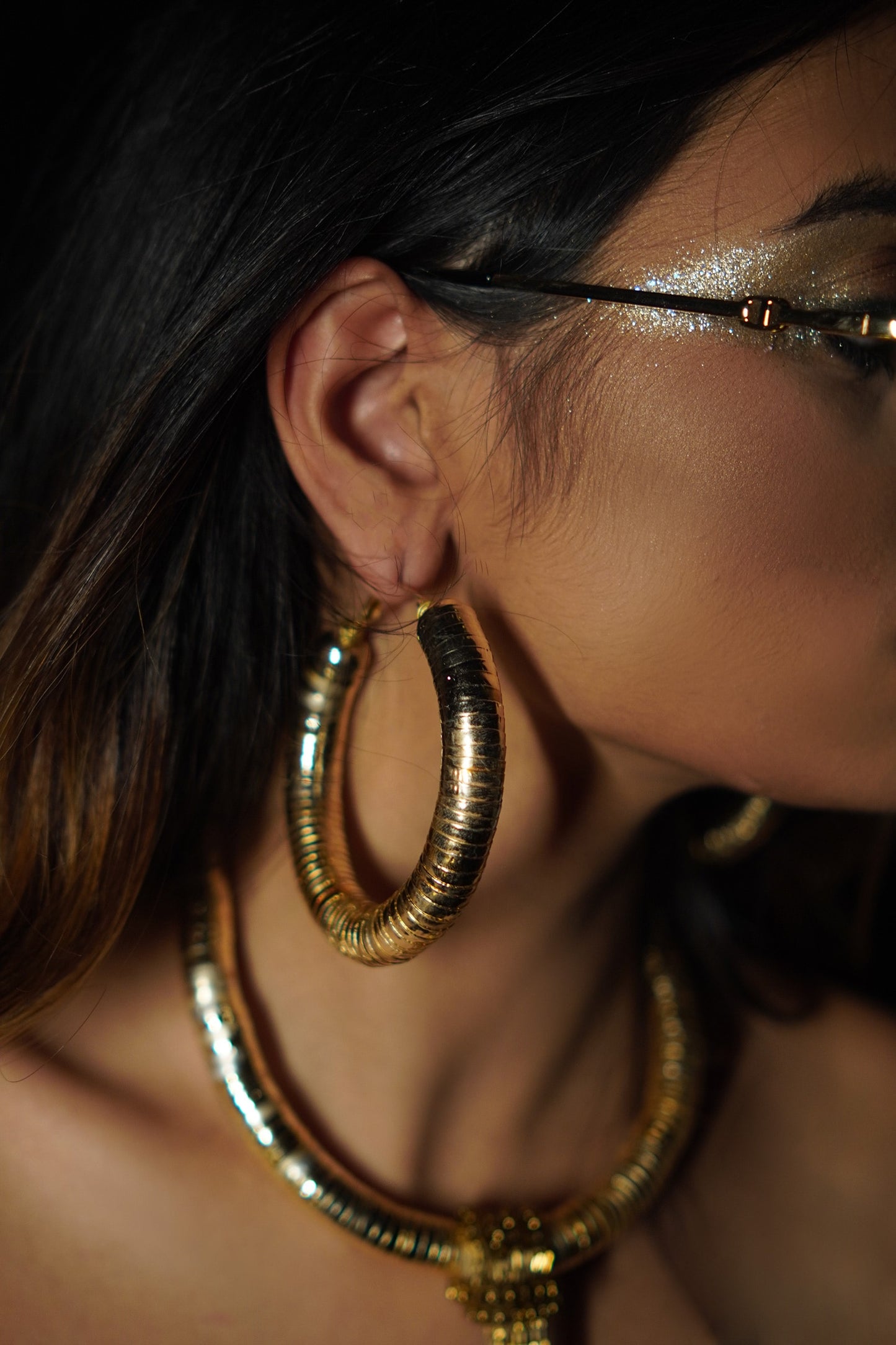 Gold Metallic Hoops