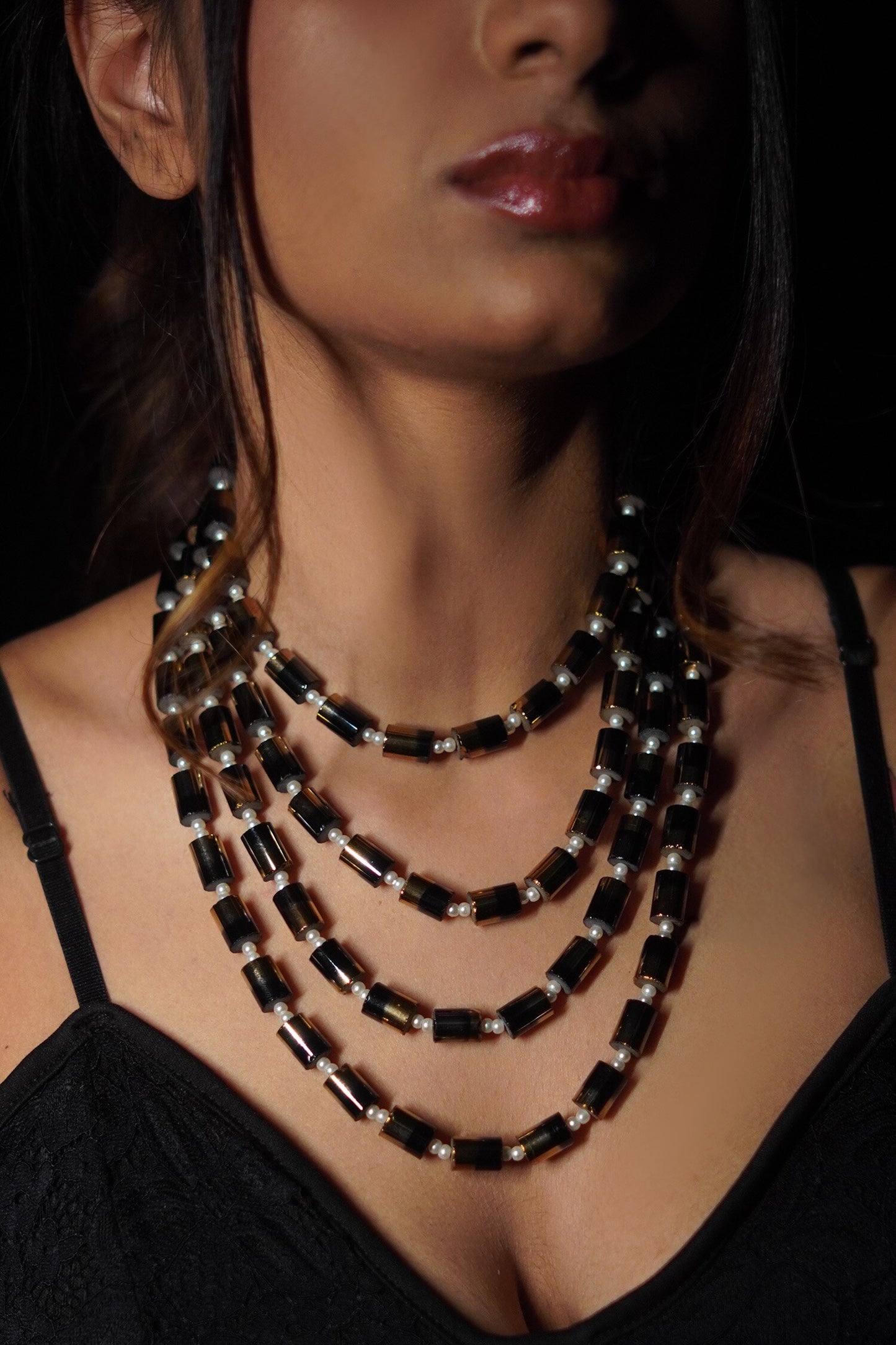 Midnight Allure Multi-Layered Necklace