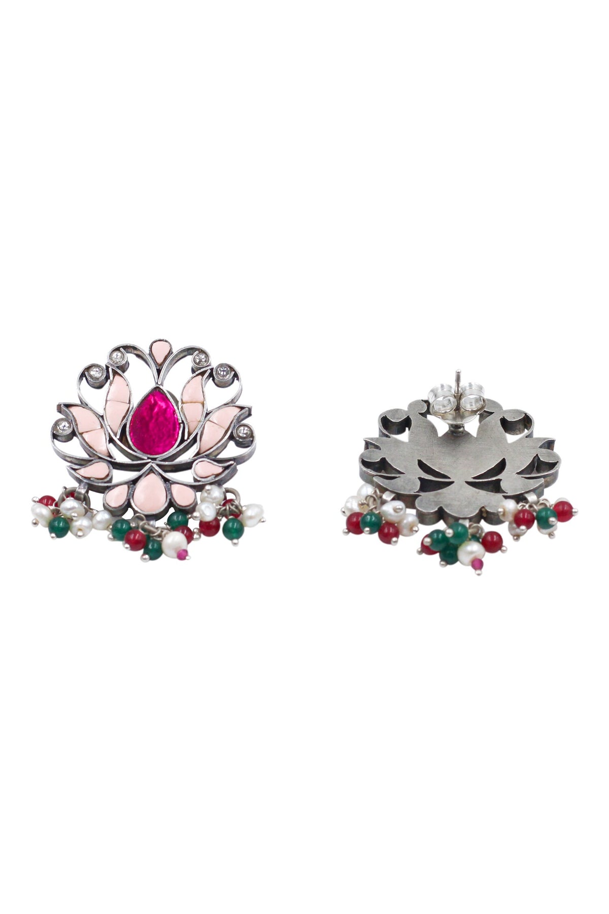 Lotus Bloom Silver Earrings