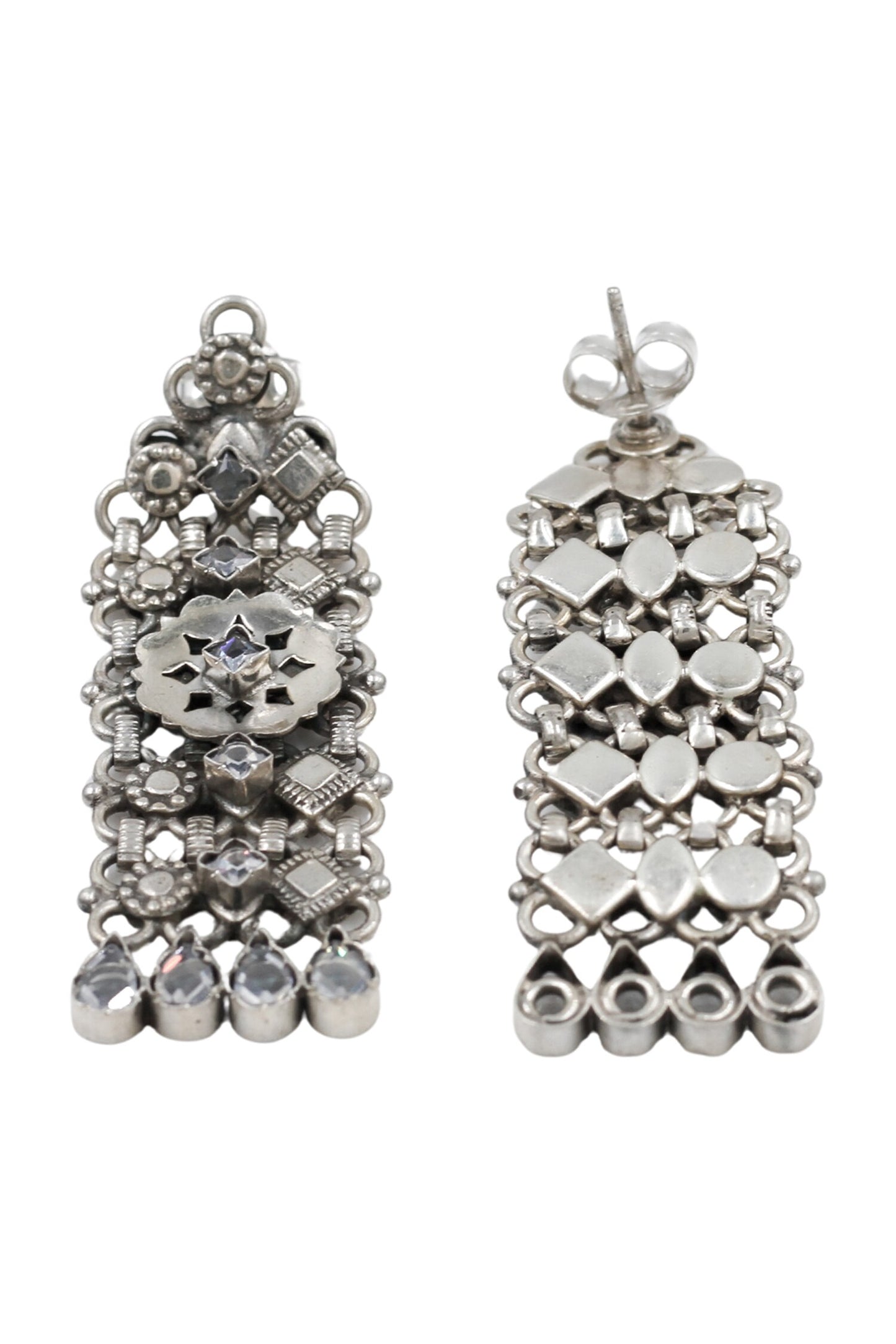 Heritage Bloom Silver Earrings