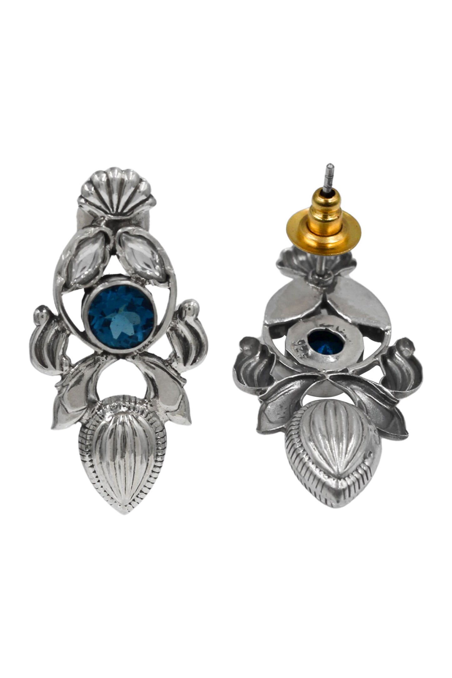 Antique Bloom Silver Earrings