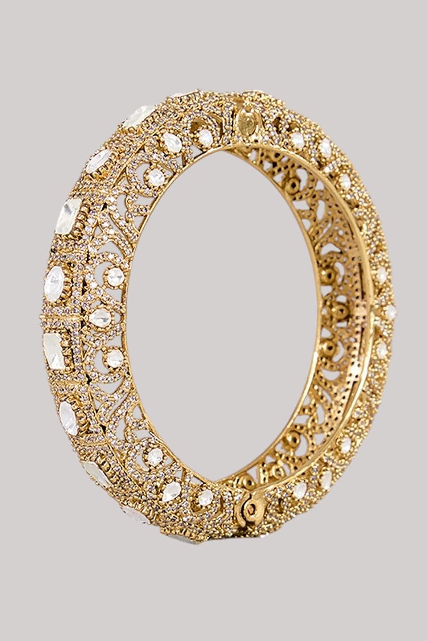 Royal Gold-Plated Kundan Bangles