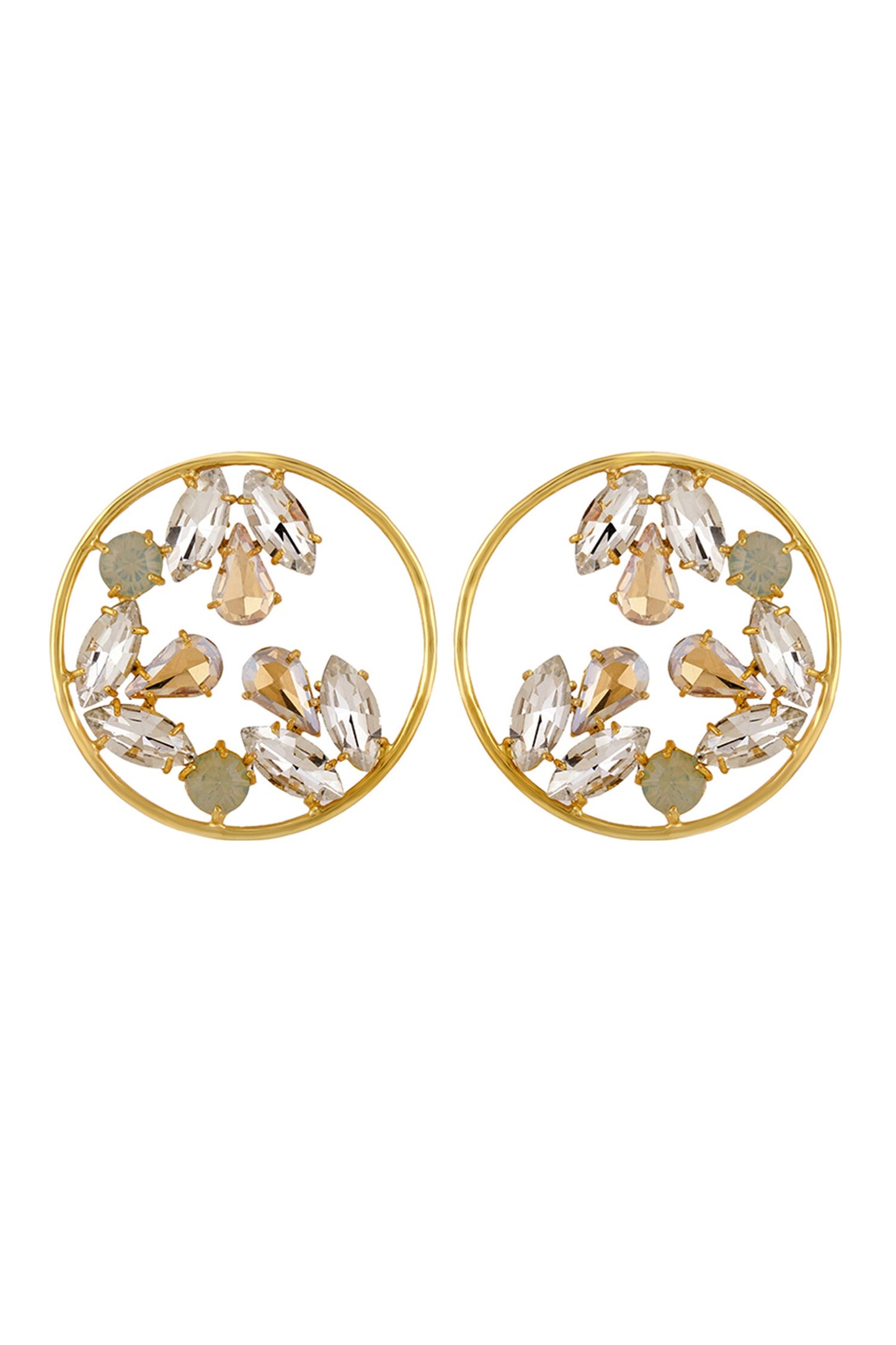 Sameera Crystal Multi-Jewelled Crystal Hoop Earrings