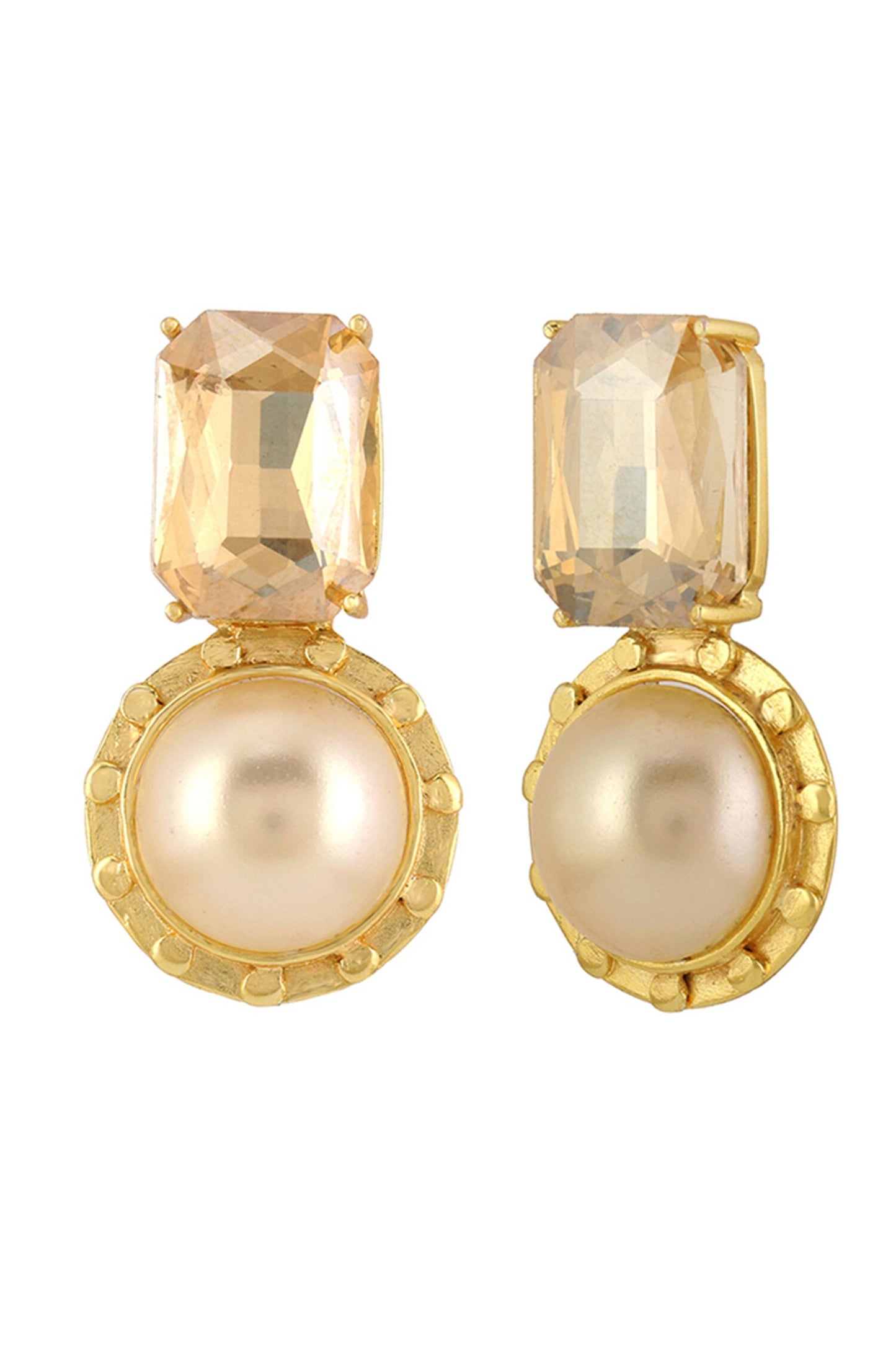 Tel Mini Crystal & Pearl Textured Studs