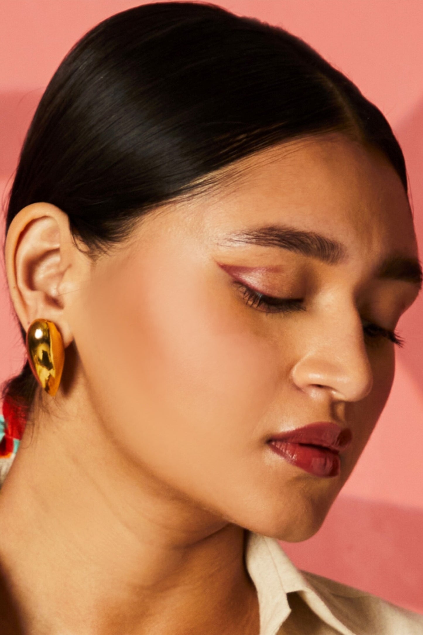 Amore Drop High Gloss Drop Shape Stud Earrings