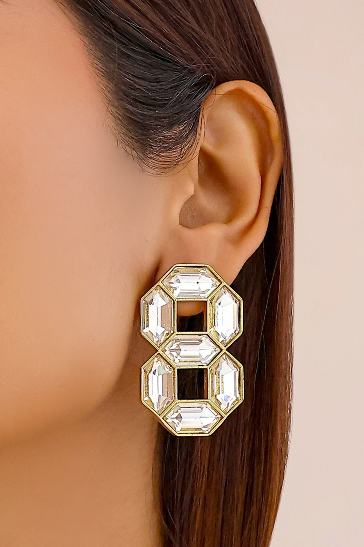 Cavana Double Swarovski Crystal Stud Earrings