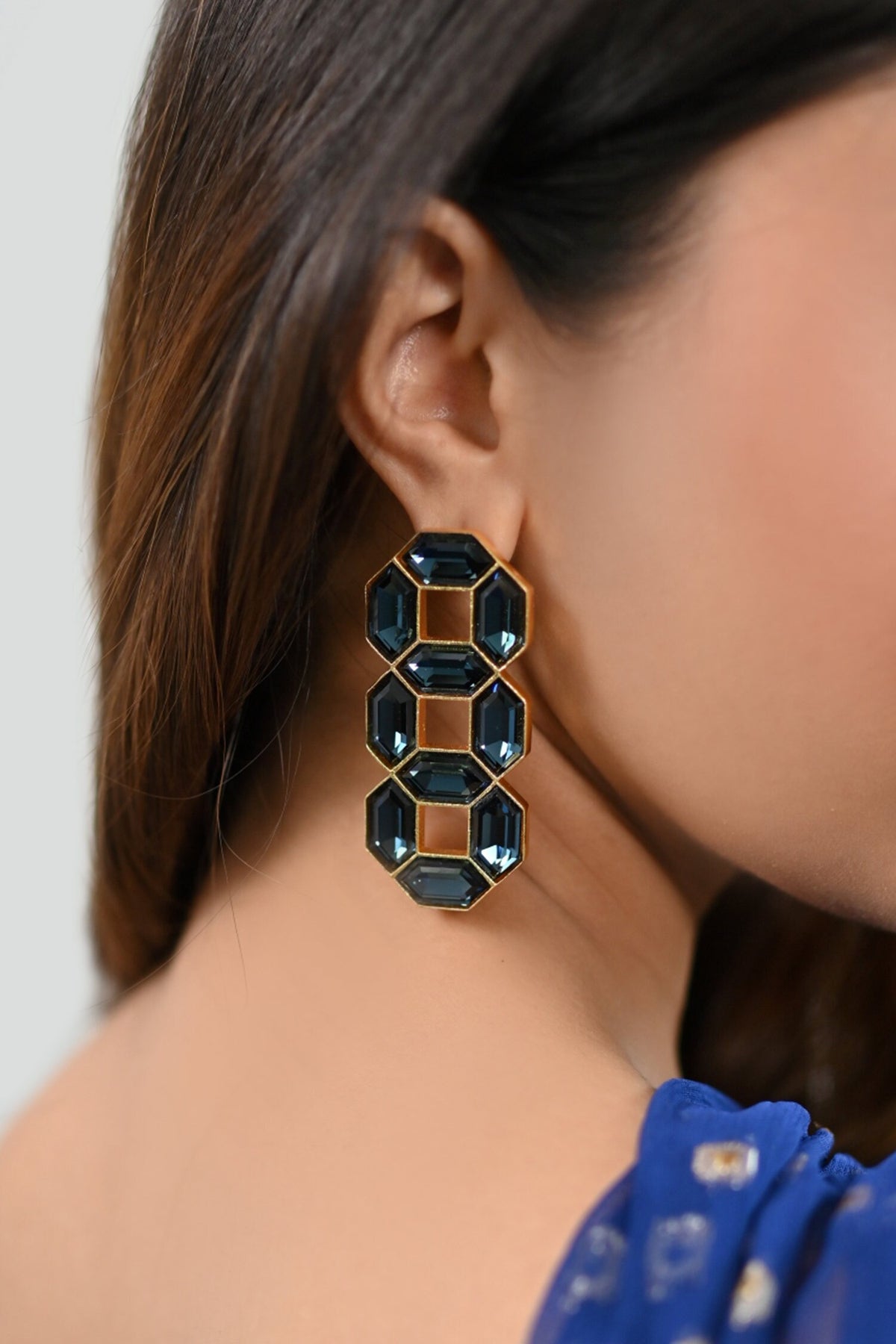 Cavana Statement Geometric Swarovski Crystal Stud Earrings