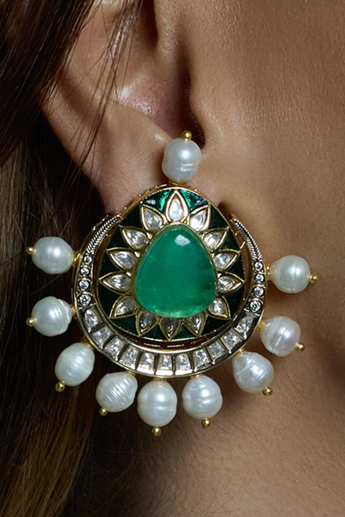 Royal Veil Emerald Studs