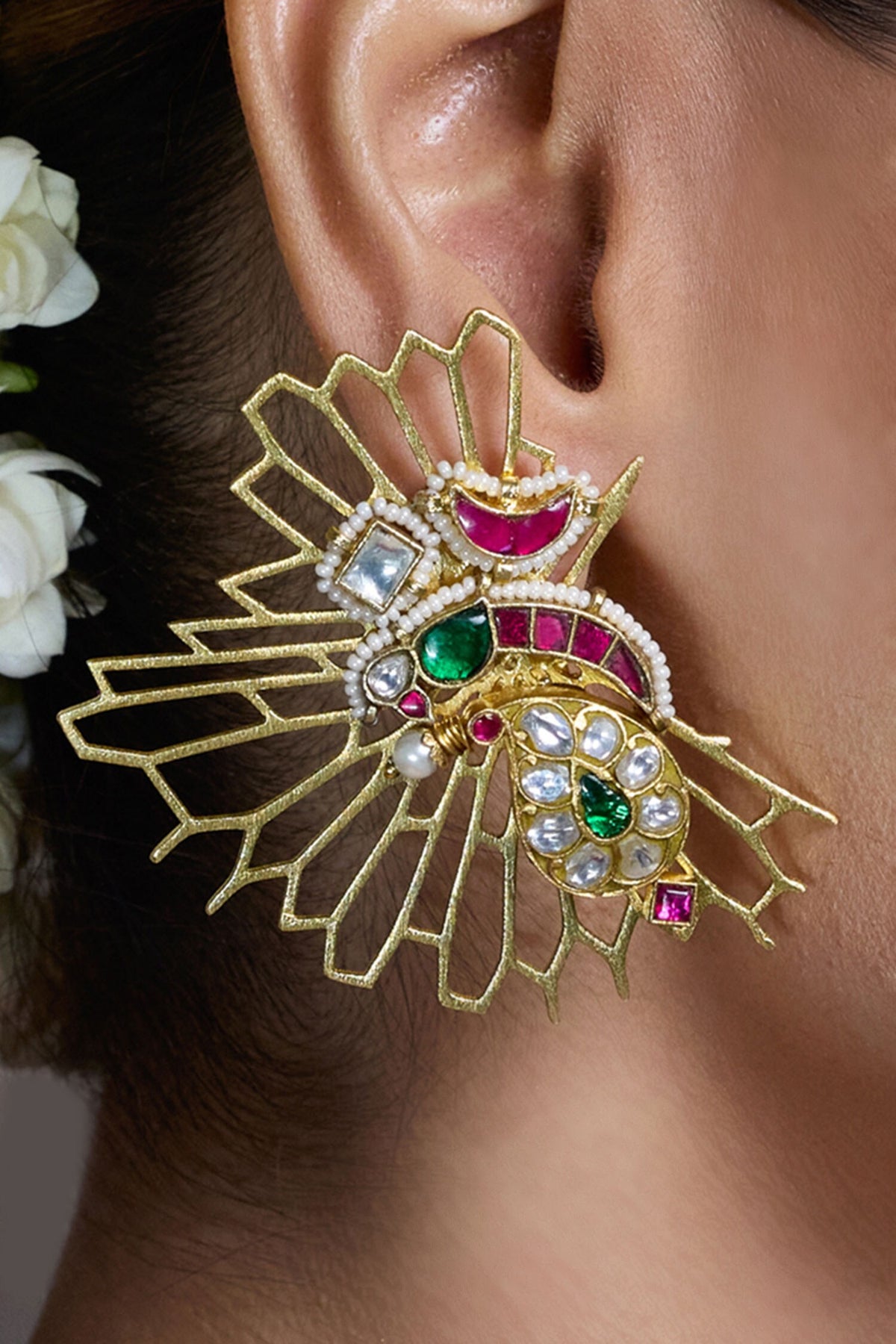 Jewel Wing Stud Earrings
